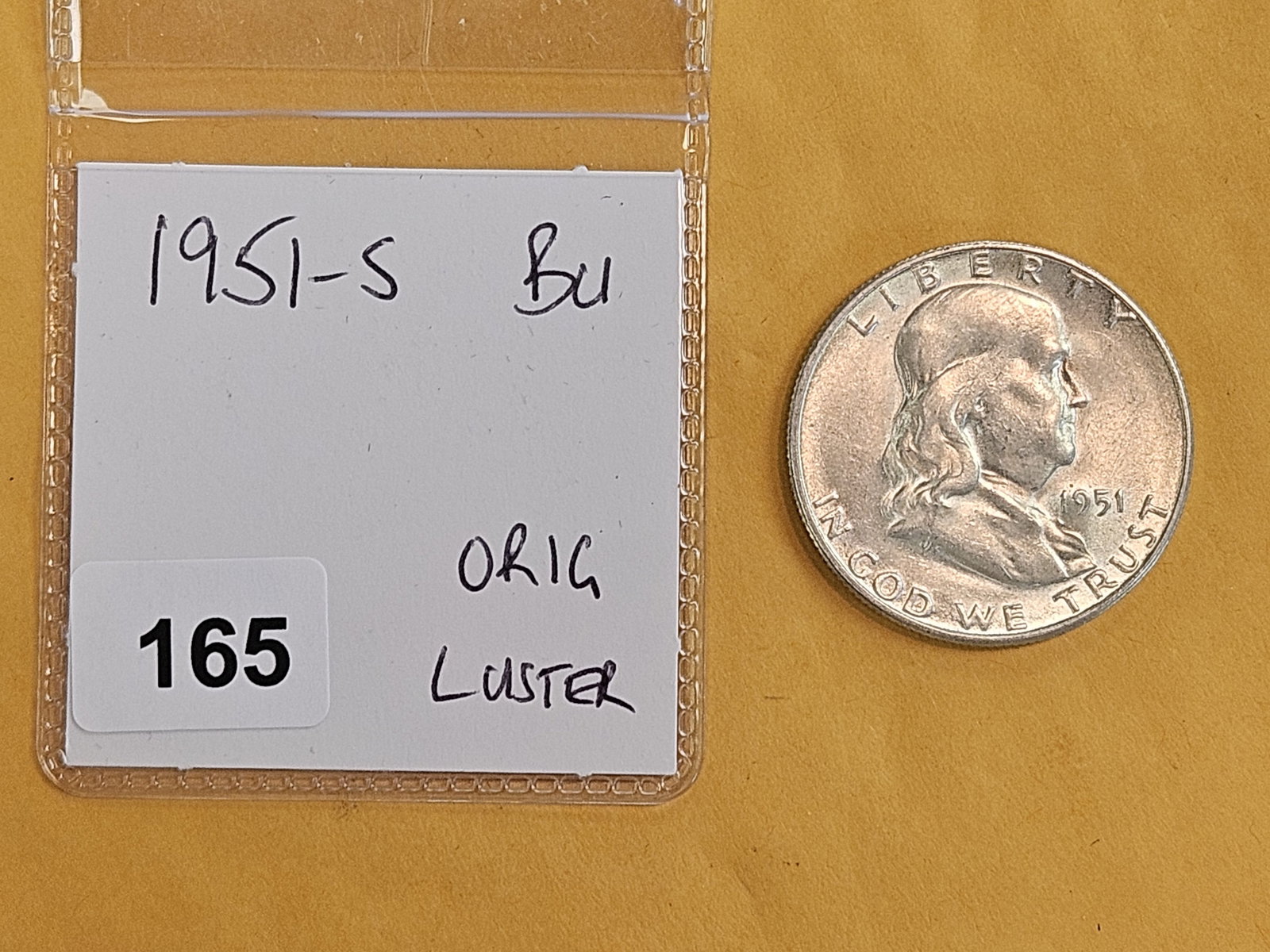 Choice Brilliant Uncirculated 1951-S Franklin Half Dollar - 2