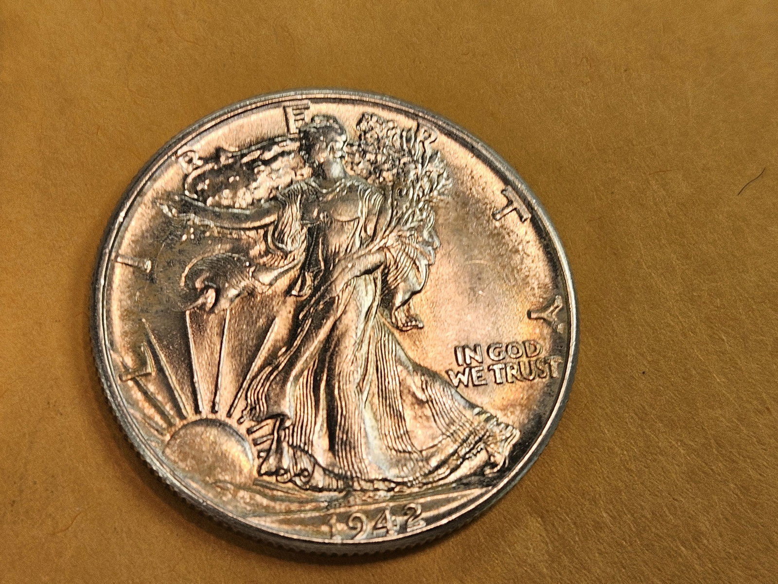 Very Choice Brilliant Uncirculated 1942 Walking Liberty Half Dollar - 3