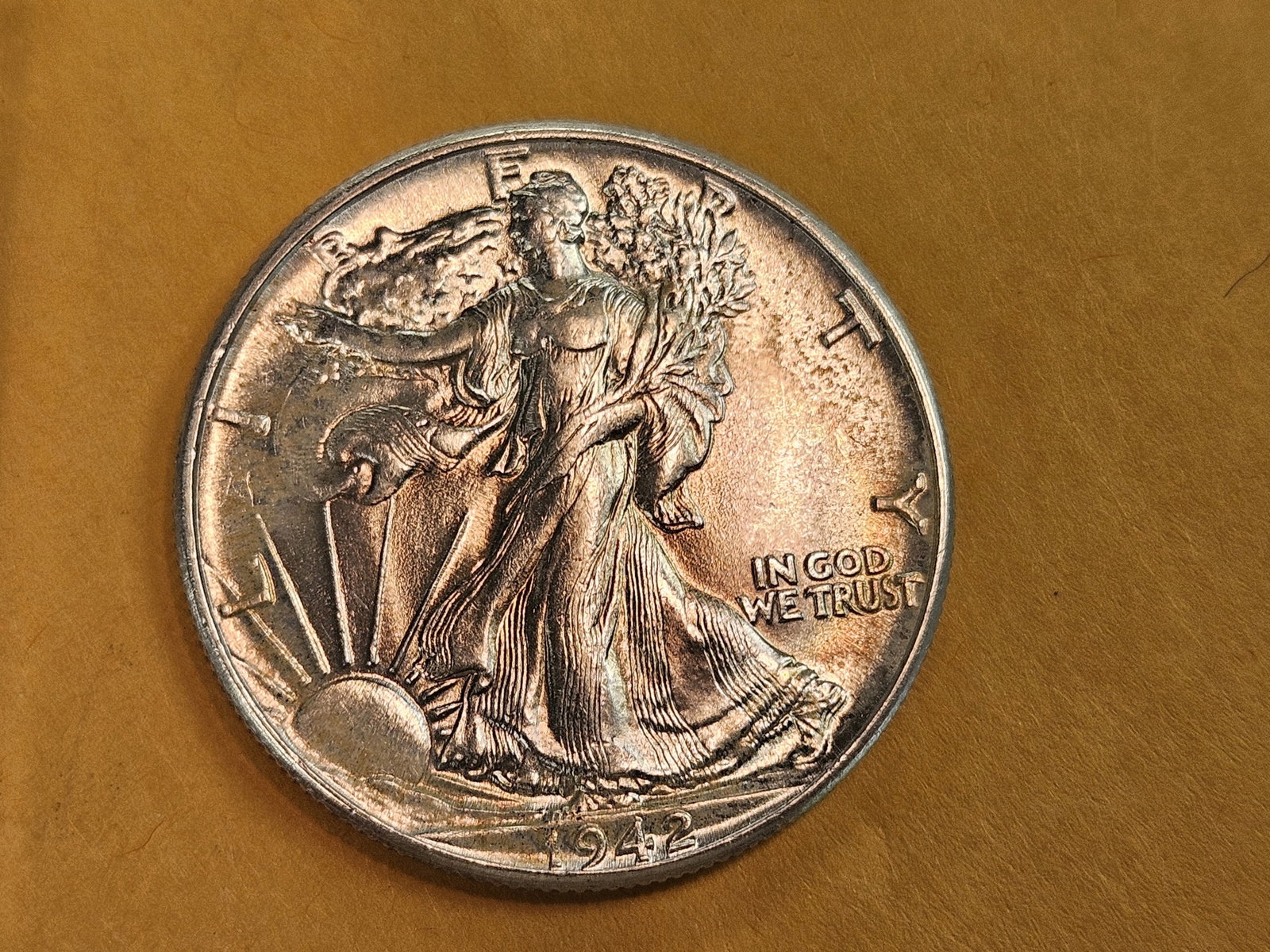 Very Choice Brilliant Uncirculated 1942 Walking Liberty Half Dollar - 4