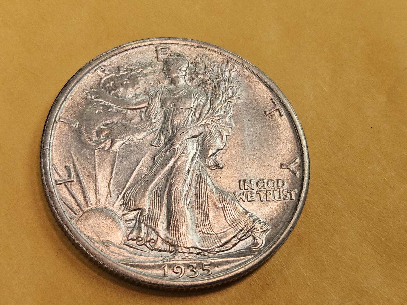 Choice Brilliant Uncirculated Plus 1935 Walking Liberty Half Dollar - 3
