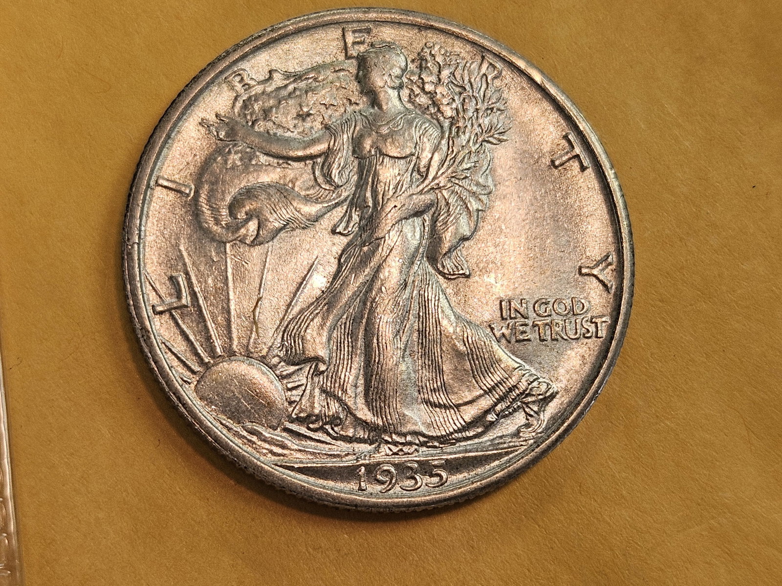 Choice Brilliant Uncirculated Plus 1935 Walking Liberty Half Dollar - 4