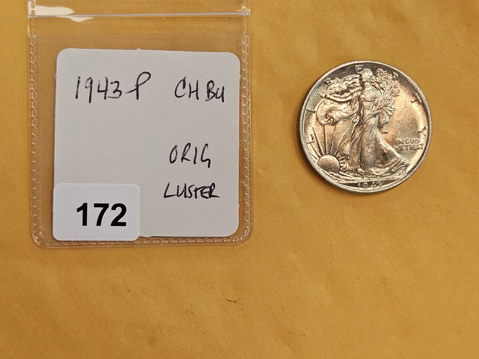 Choice Brilliant Uncirculated Plus 1943 Walking Liberty Half Dollar - 2