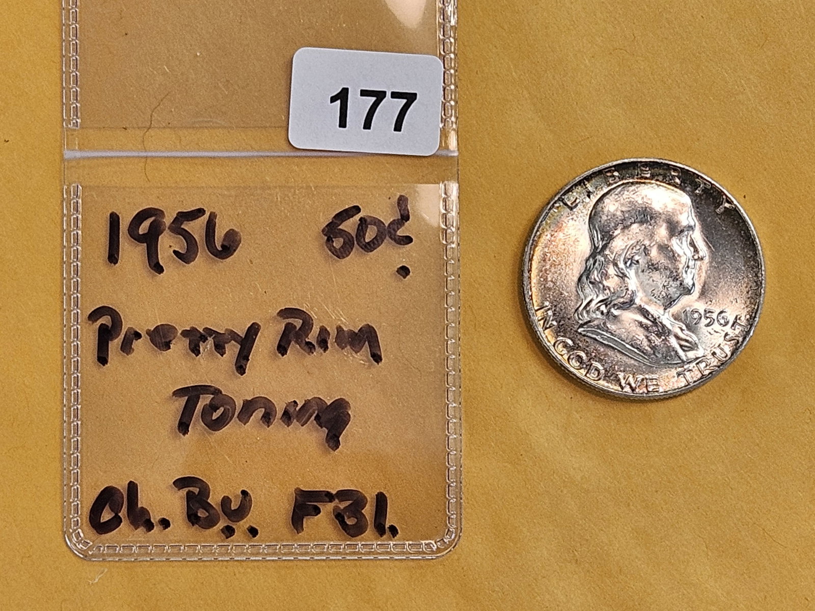 Choice Brilliant Uncirculated 1956 Franklin Half Dollar FBL - 2