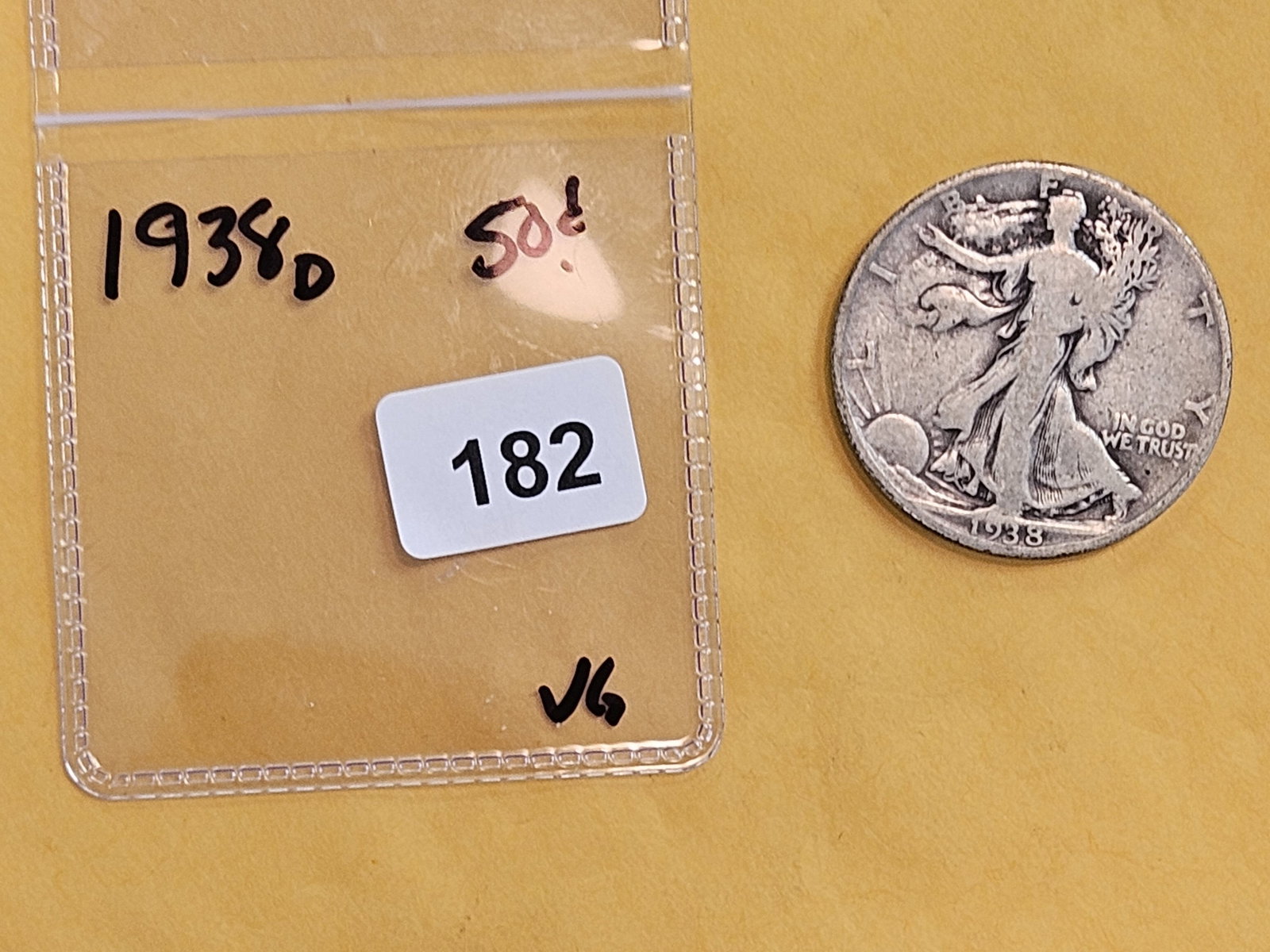 KEY DATE 1938-D Walking Liberty half Dollar - 2