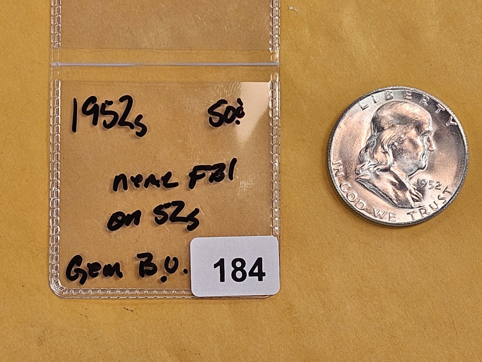 GEM Brilliant Uncirculated 1952-S Franklin Half Dollar - 2