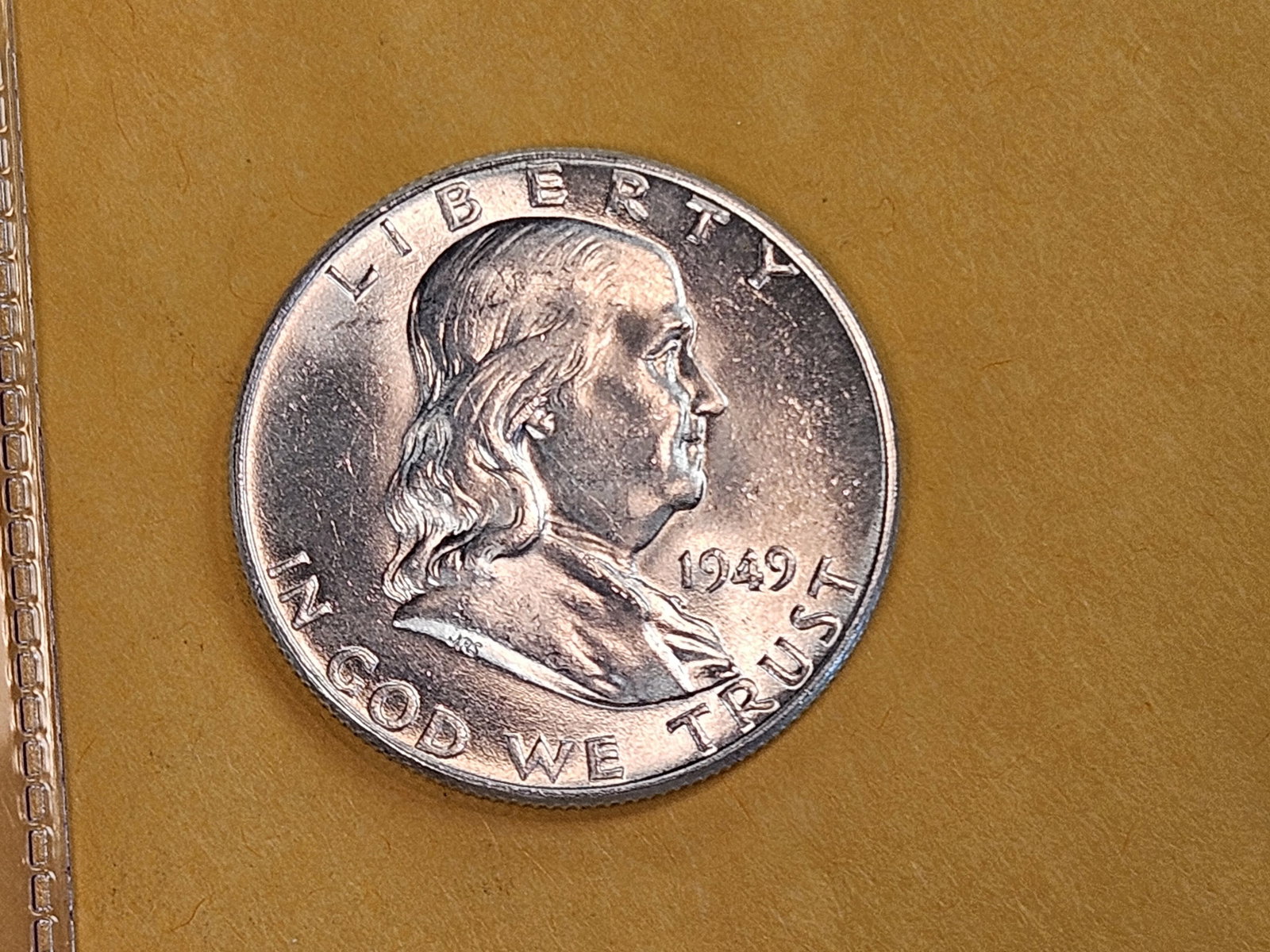 Choice Brilliant Uncirculated 1949 Franklin Half Dollar FBL - 3