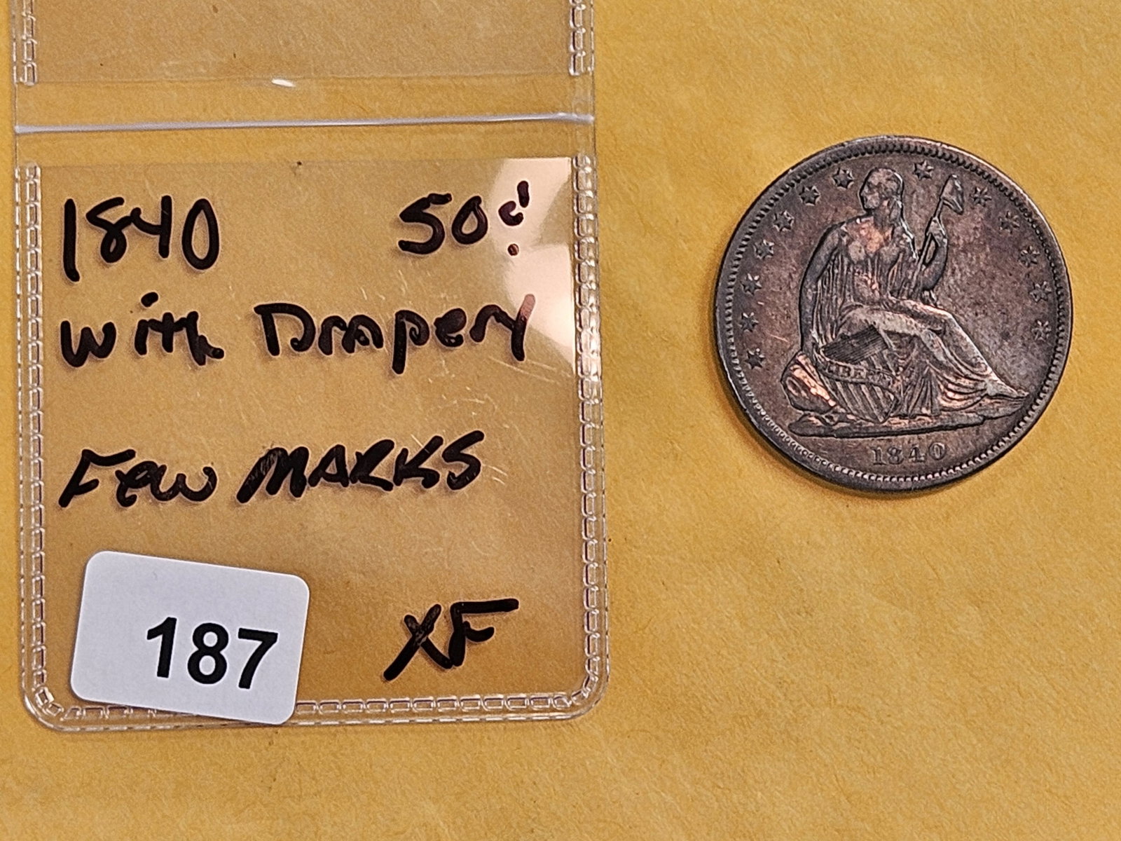 1840 Seated Liberty Half Dollar in Extra Fine - 2