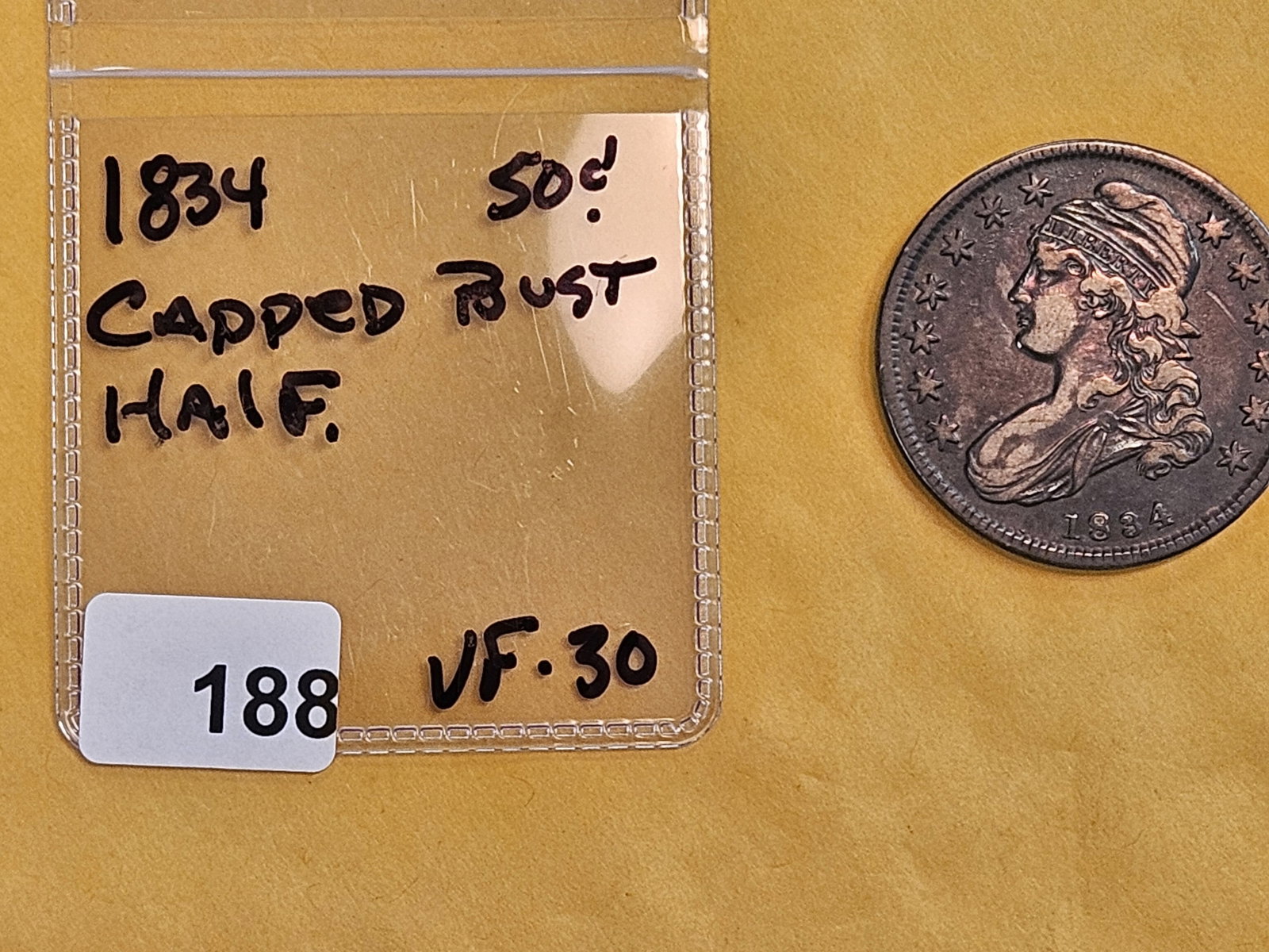 1834 Capped Bust Half Dollar in Very Fine - 30 - 2