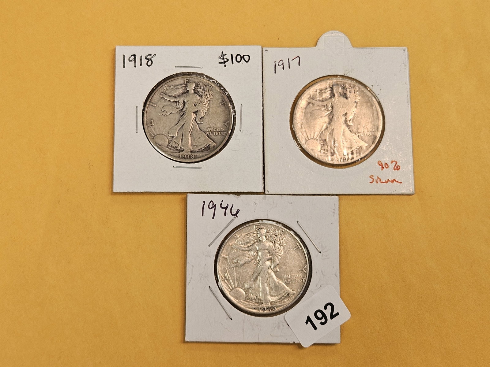 Three mixed silver Half Dollars - 2