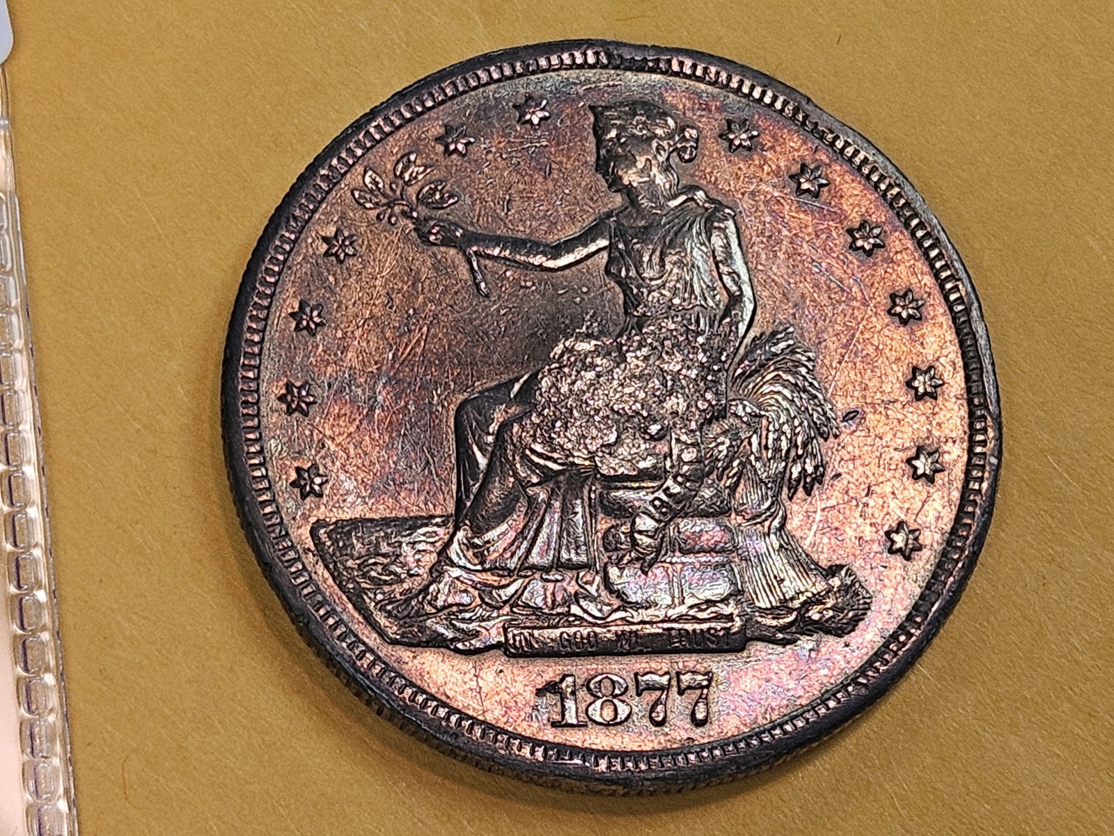 1877-S Trade Dollar in Bright About Uncirculated - details - 3