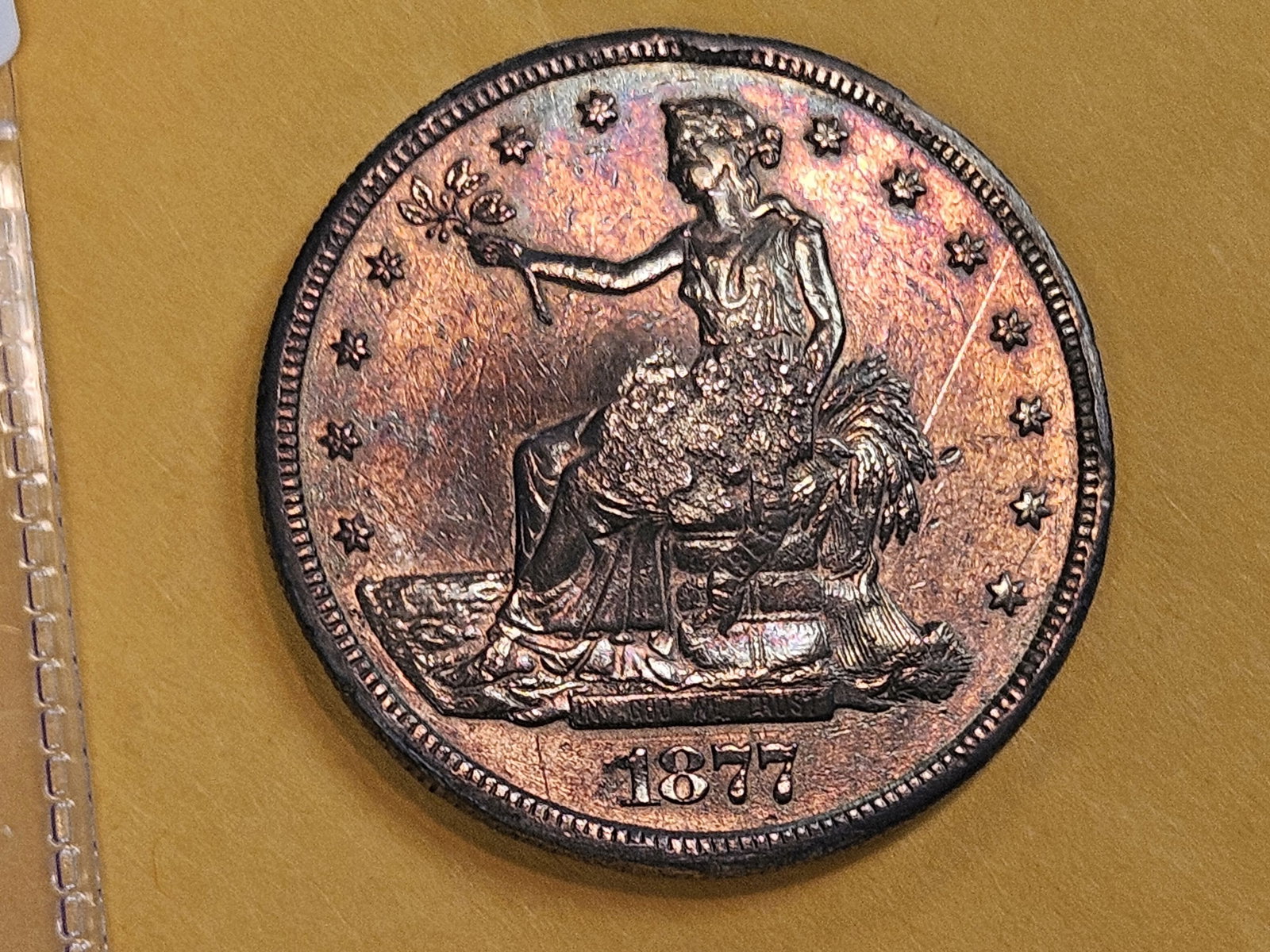 1877-S Trade Dollar in Bright About Uncirculated - details - 4
