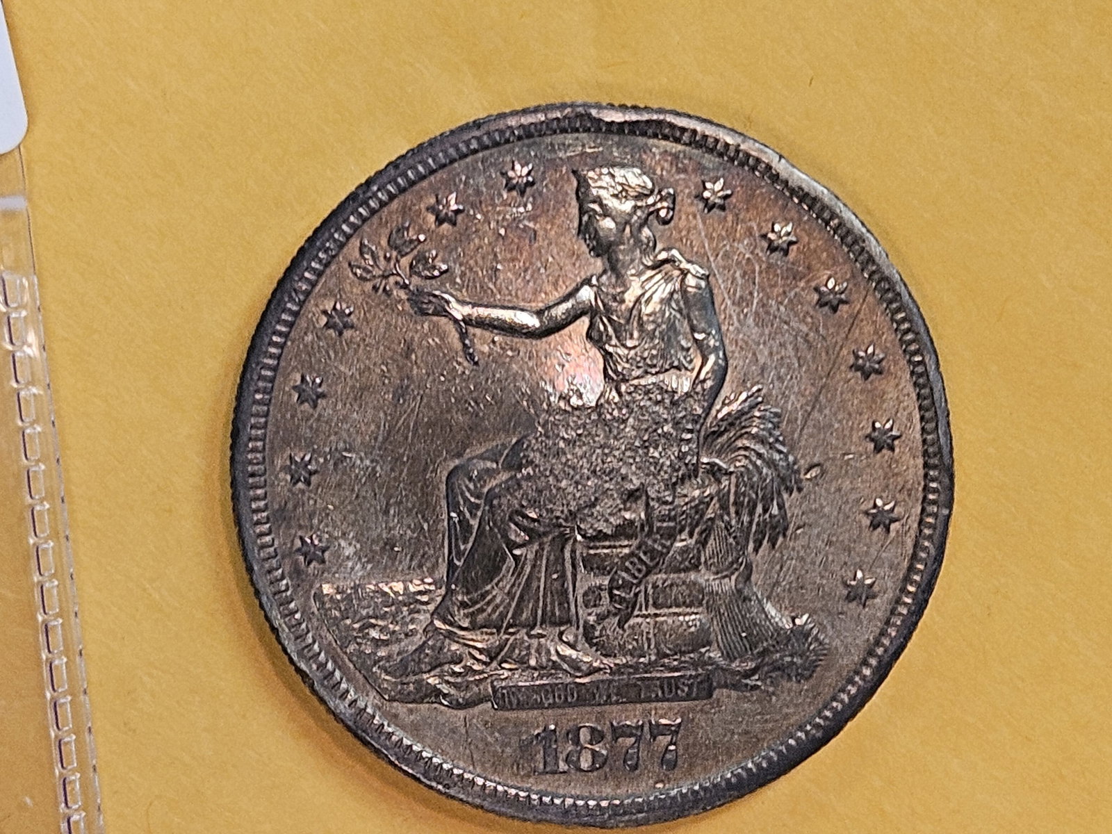 1877-S Trade Dollar in Bright About Uncirculated - details - 5