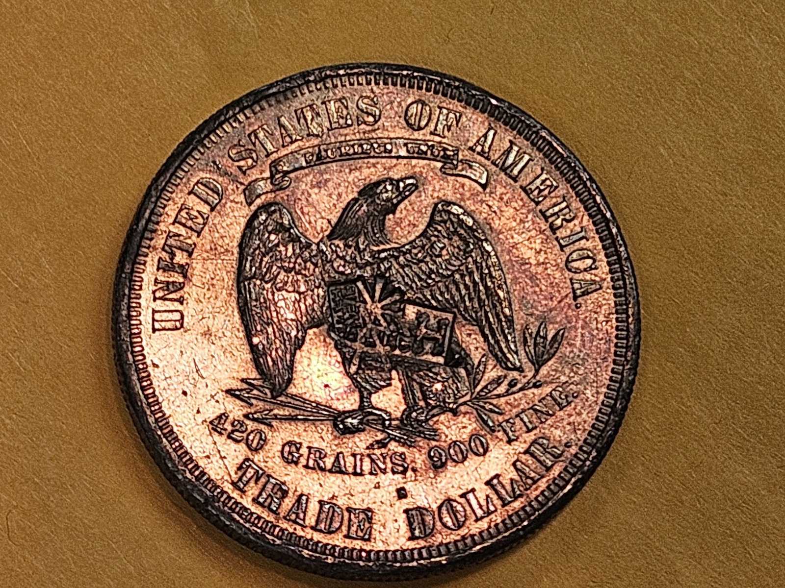 1877-S Trade Dollar in Bright About Uncirculated - details - 7