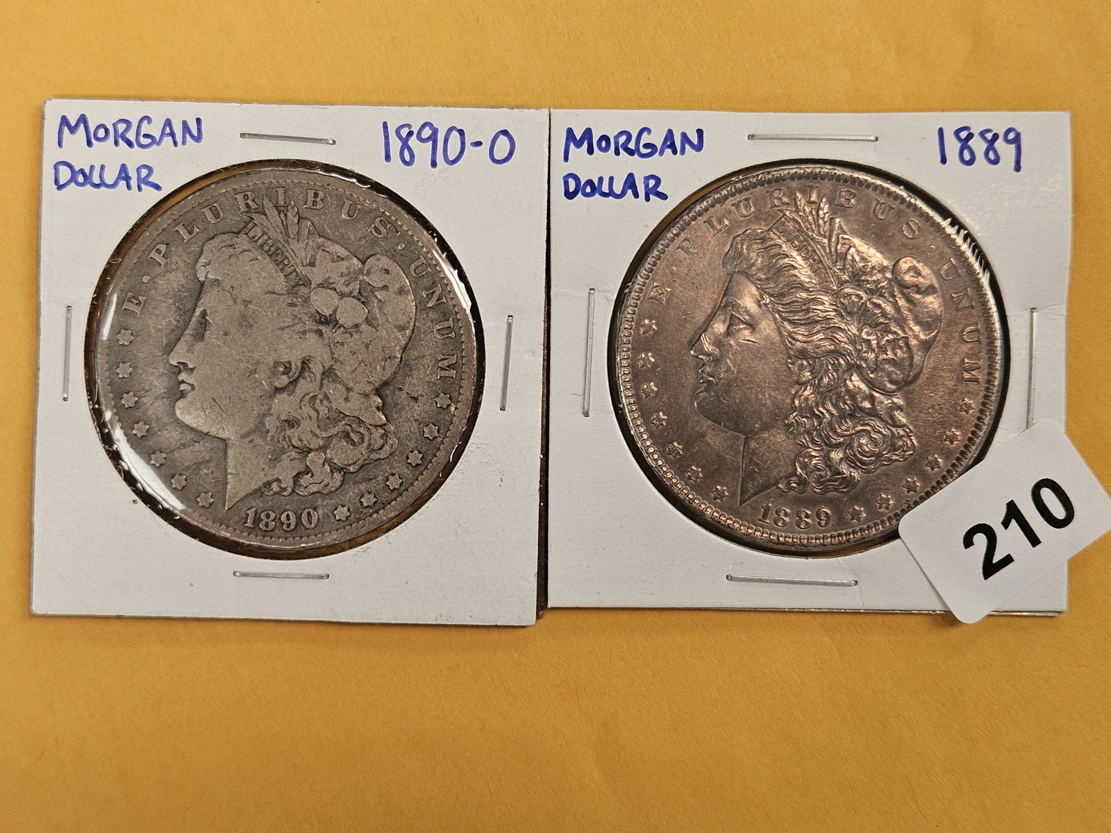 1890-O and 1889 Morgan Silver Dollars: Circulated