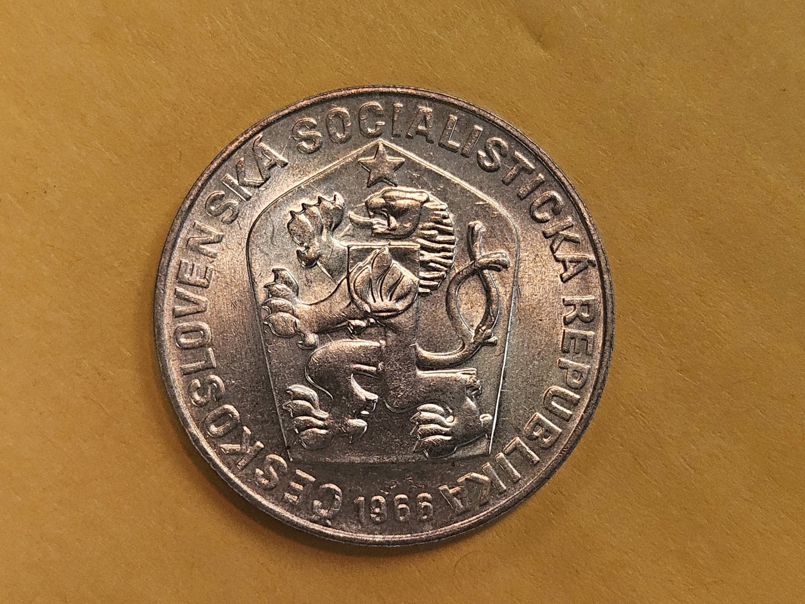 Choice Brilliant Uncirculated 1967 Czechoslovakia silver 10 korun - 4