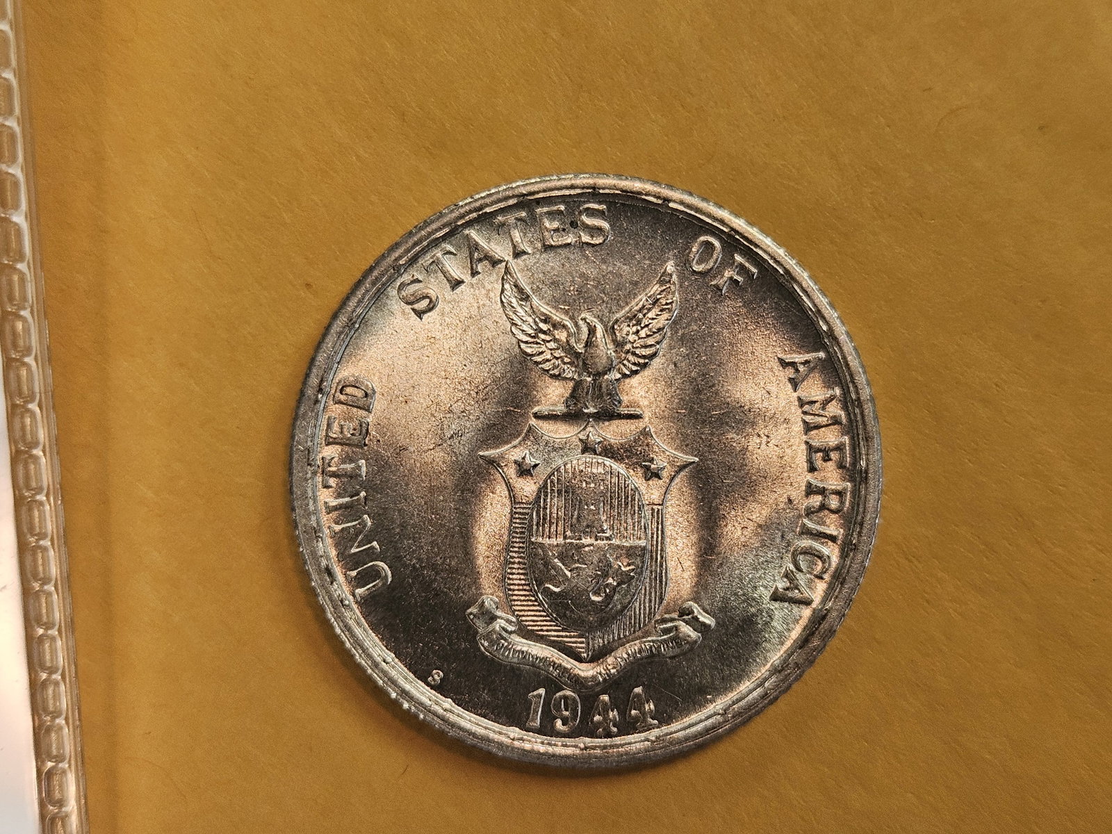 GEM Brilliant Uncirculated 1944-S Philippines silver 50 centavos - 5