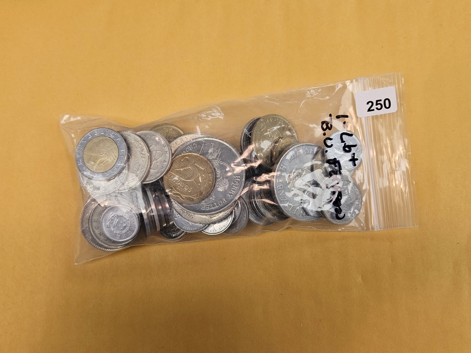 ONE POUND of mixed, Brilliant Uncirculated, World Coins: From dealer. Unchecked by us