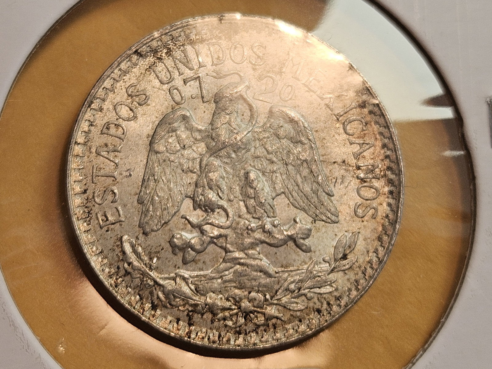 Bright Uncirculated 1944 Mexico silver 50 centavos - 4