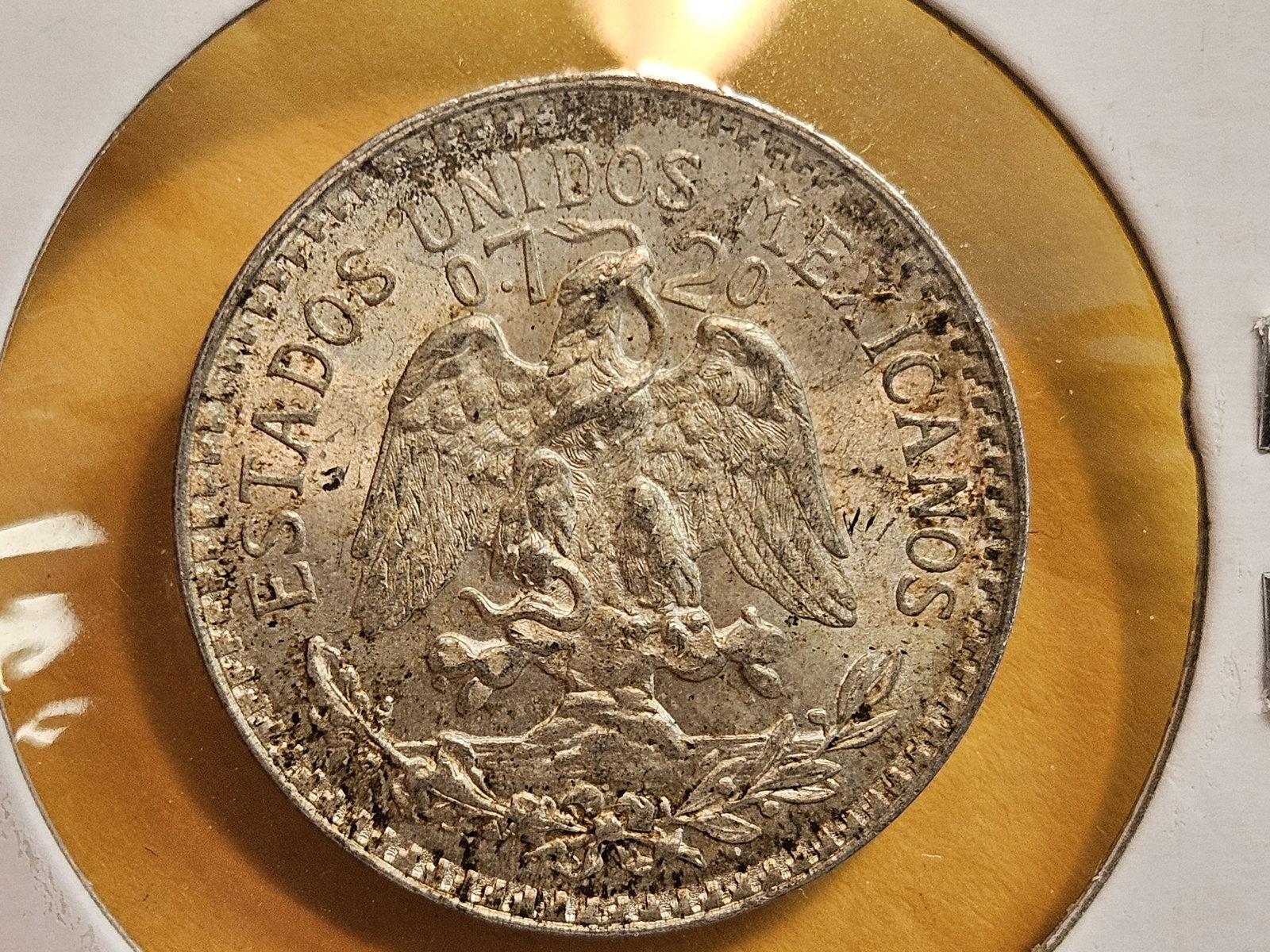 Bright Uncirculated 1944 Mexico silver 50 centavos - 5