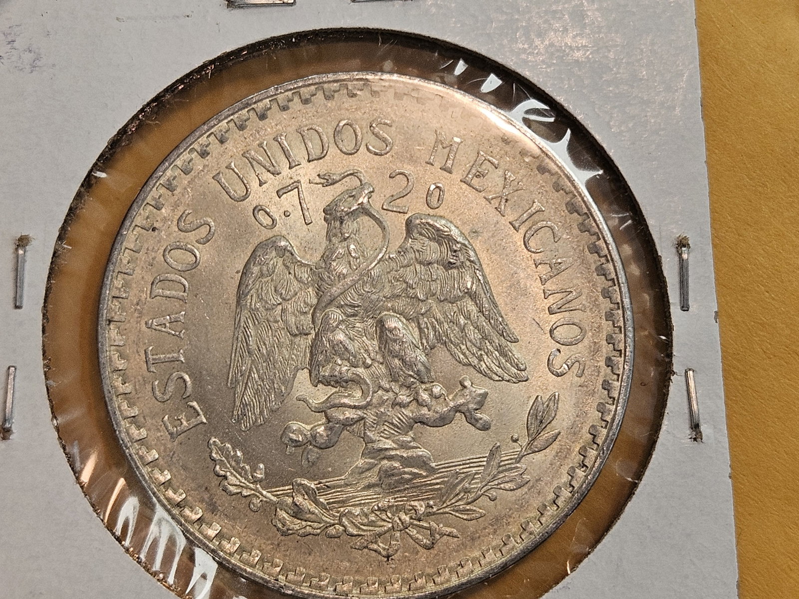 Choice brilliant Uncirculated 1943 Mexico silver peso - 4