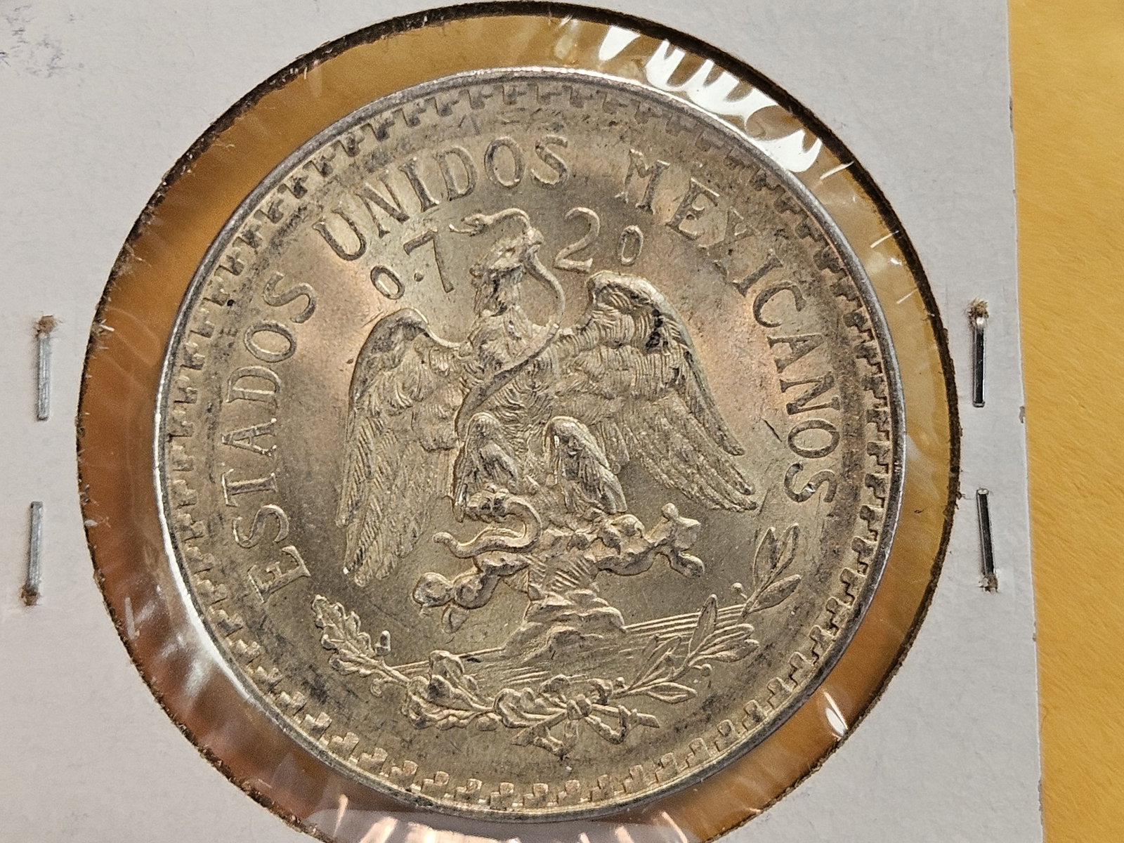 Choice brilliant Uncirculated 1943 Mexico silver peso - 5