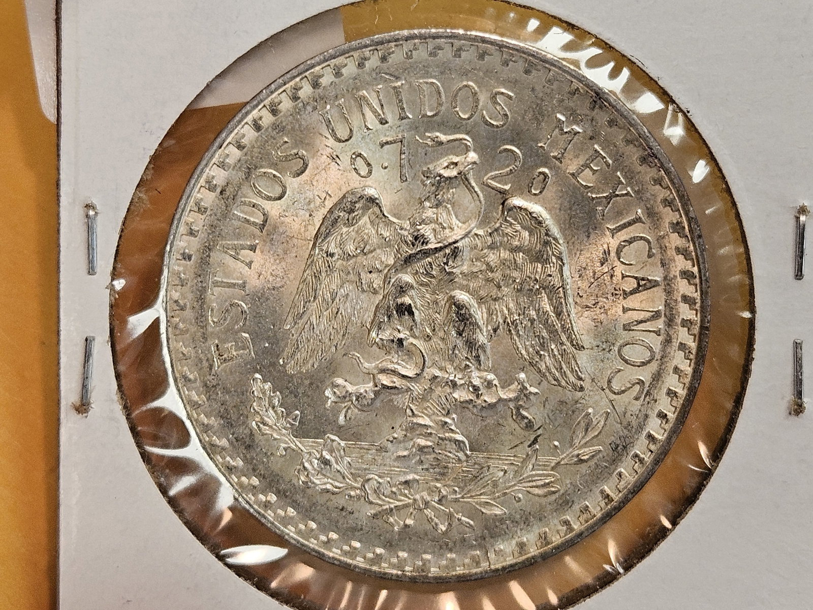 Brilliant Uncirculated plus 1938 Mexico silver peso - 4