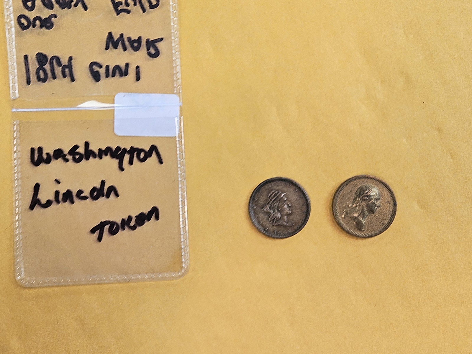 Civil War Token and Washington-Lincoln token - 3