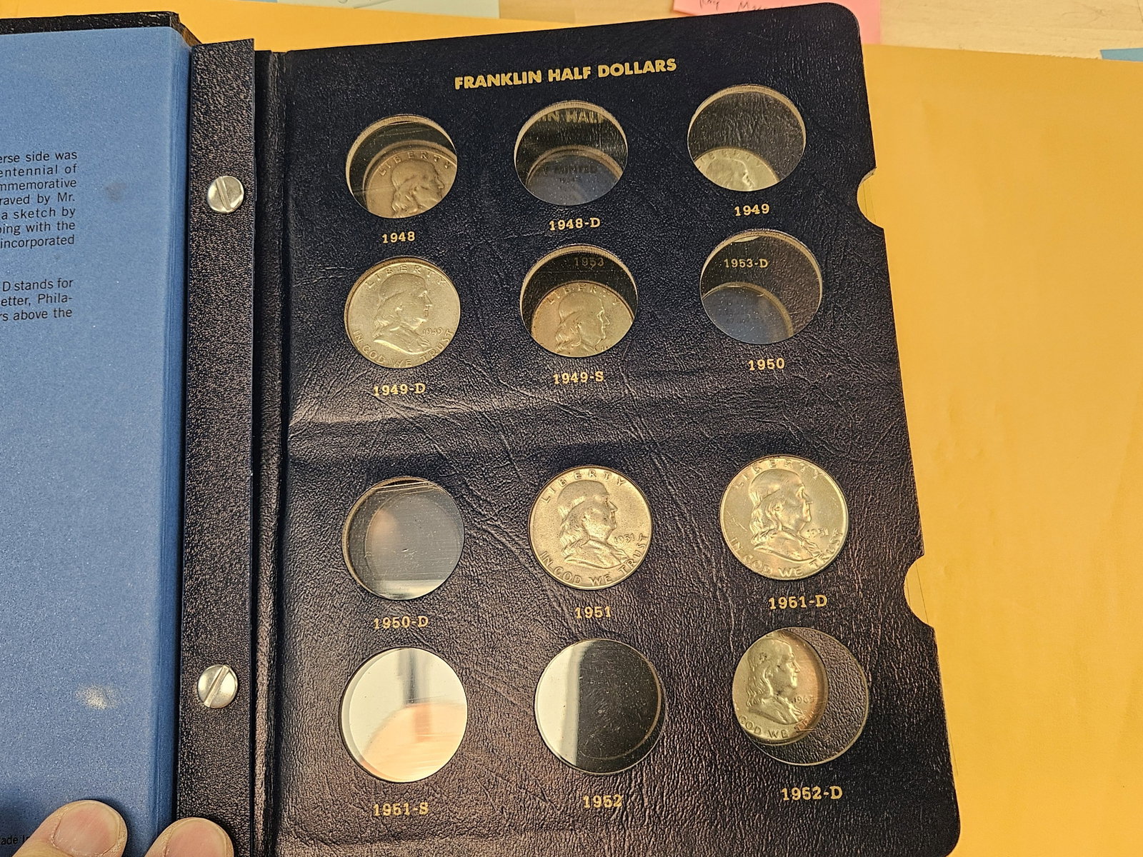 Partially filled Franklin silver Half Dollar collection - 2