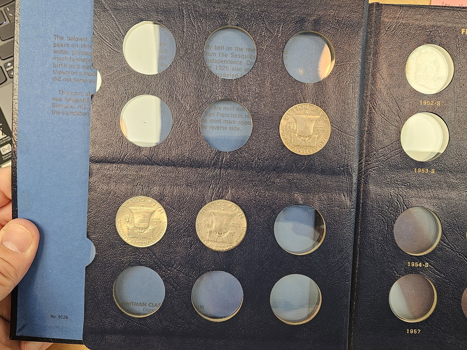Partially filled Franklin silver Half Dollar collection - 3