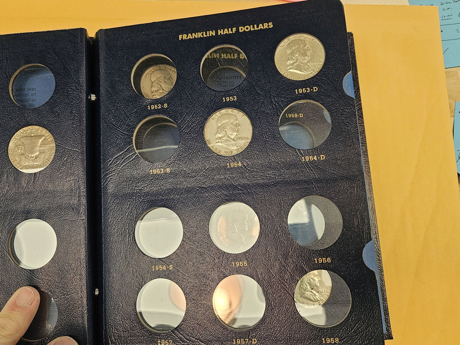 Partially filled Franklin silver Half Dollar collection - 4