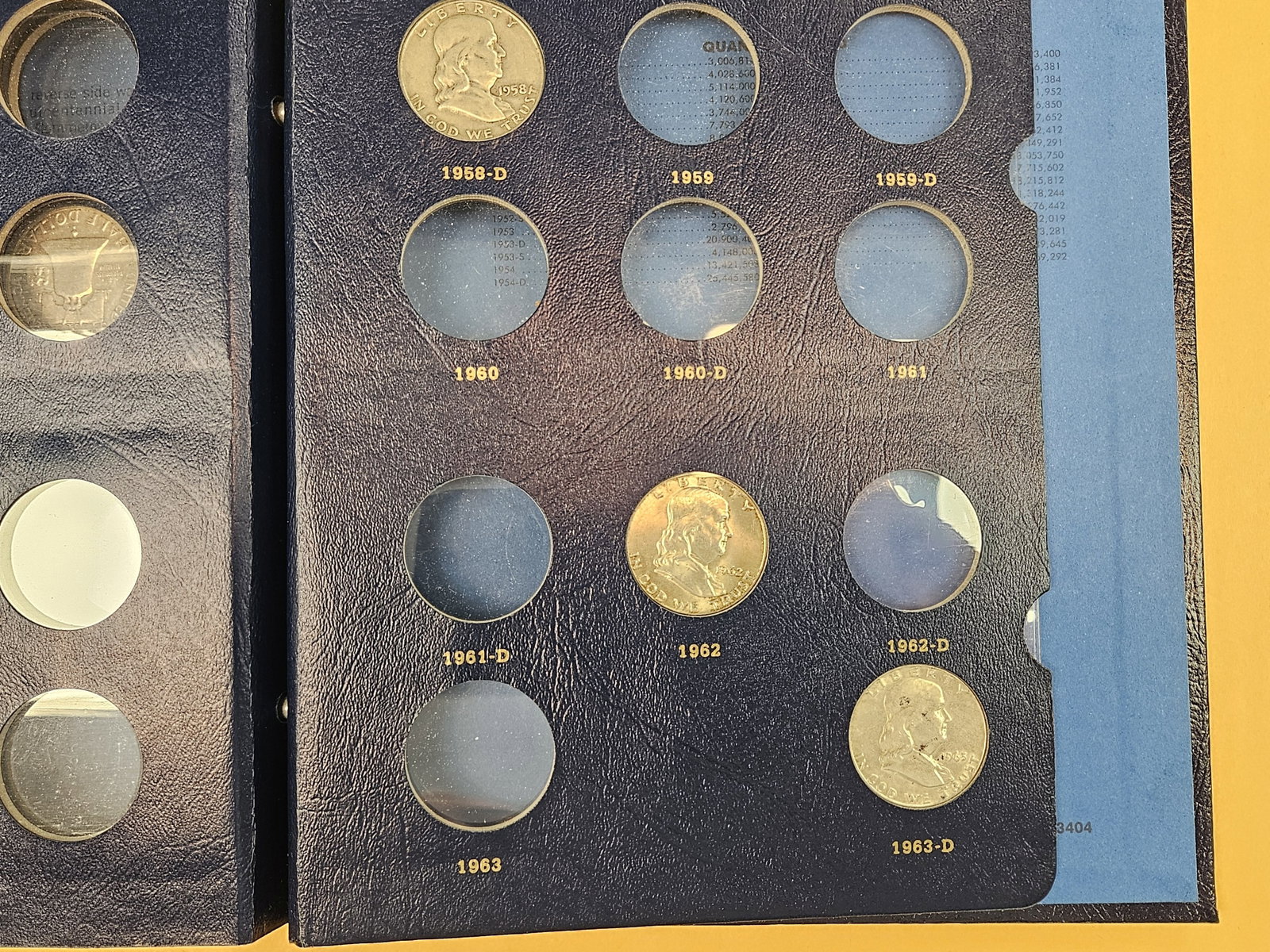 Partially filled Franklin silver Half Dollar collection - 6