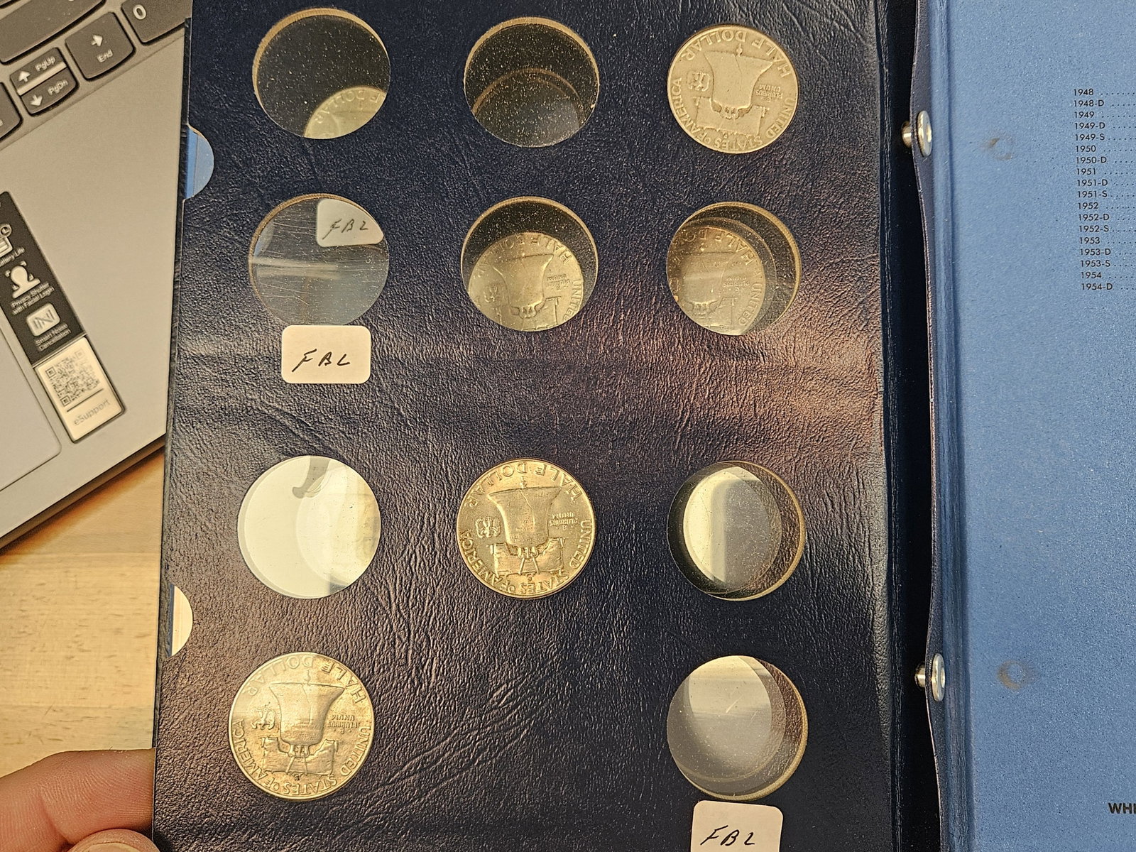 Partially filled Franklin silver Half Dollar collection - 7