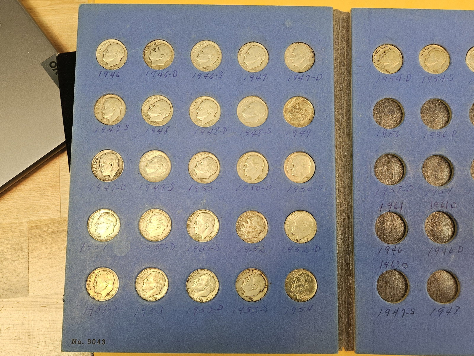 Partially filled Whitman Silver Dime album - 2