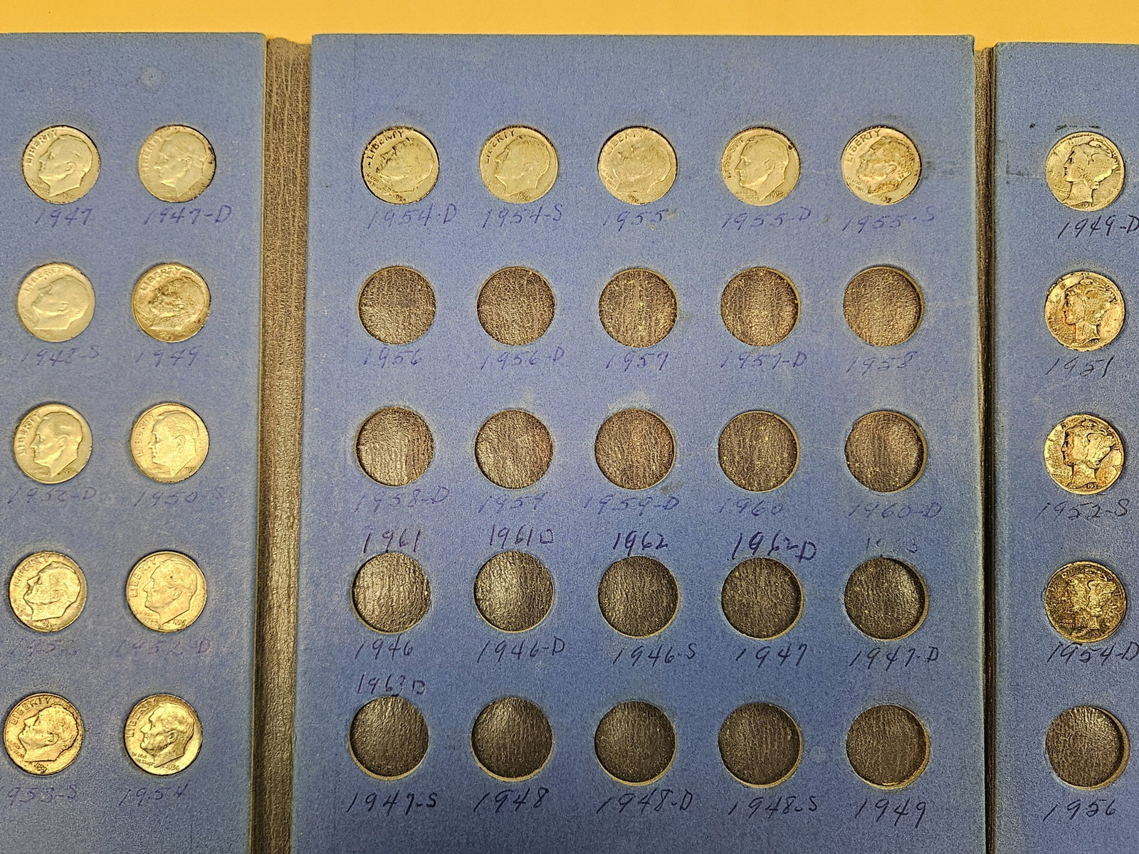 Partially filled Whitman Silver Dime album - 3