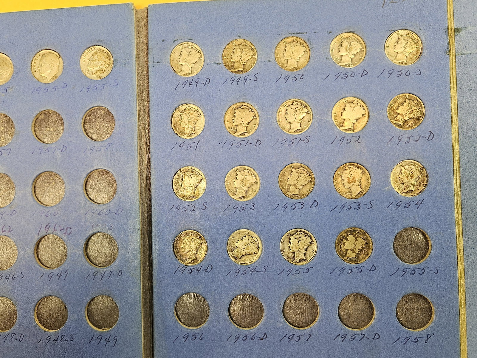 Partially filled Whitman Silver Dime album - 4
