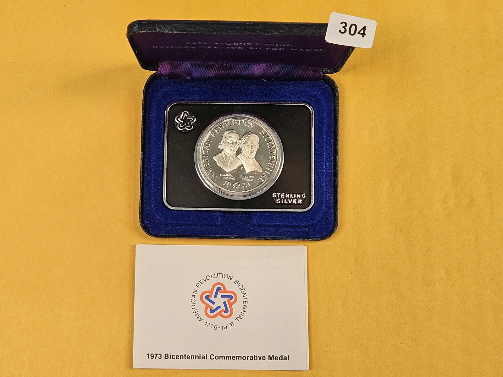 GEM Proof Deep Cameo 1973 Bicentennial Commemorative silver Medal: Sterling Silver. In original packaging with COA