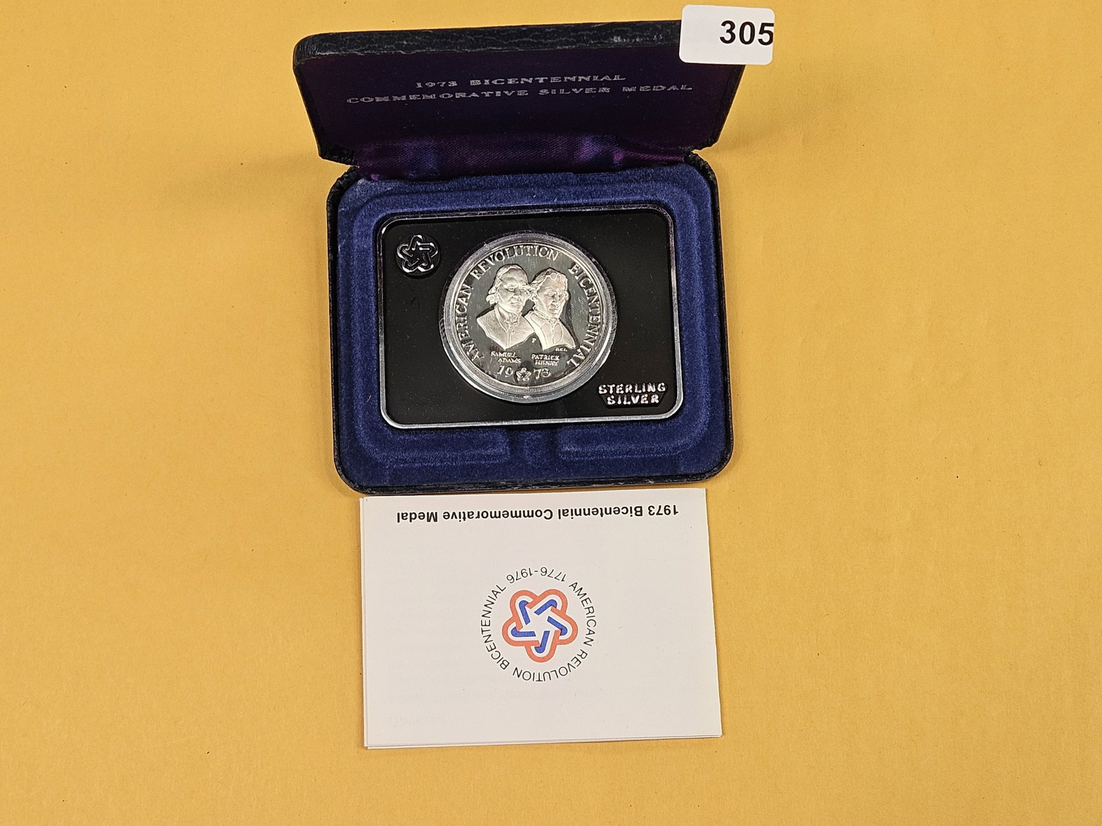 GEM Proof Deep Cameo 1973 Bicentennial Commemorative silver Medal: Sterling Silver. In original packaging with COA