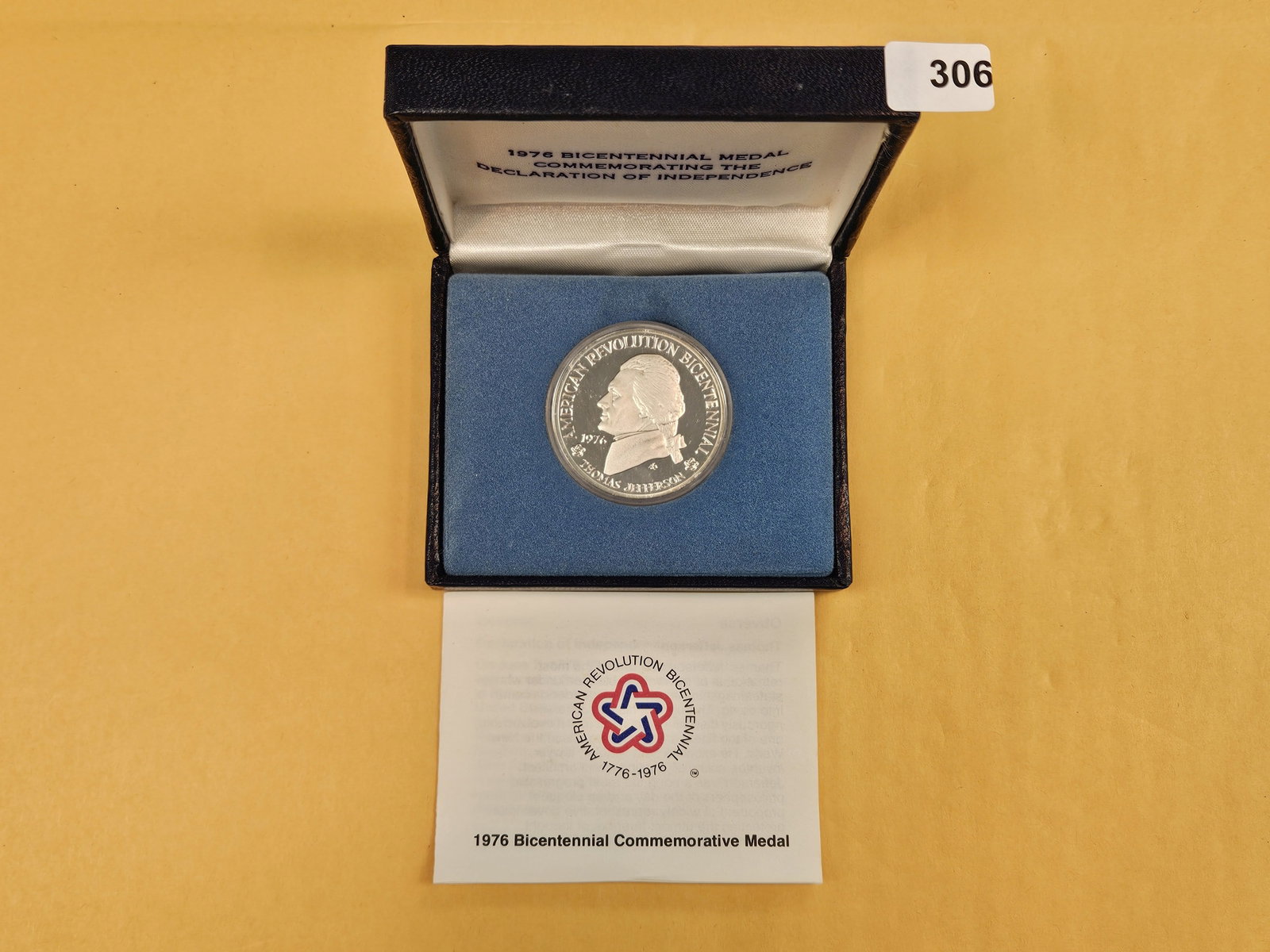 GEM Proof Deep Cameo 1976 Bicentennial Commemorative silver Medal: Sterling Silver. In original packaging with COA