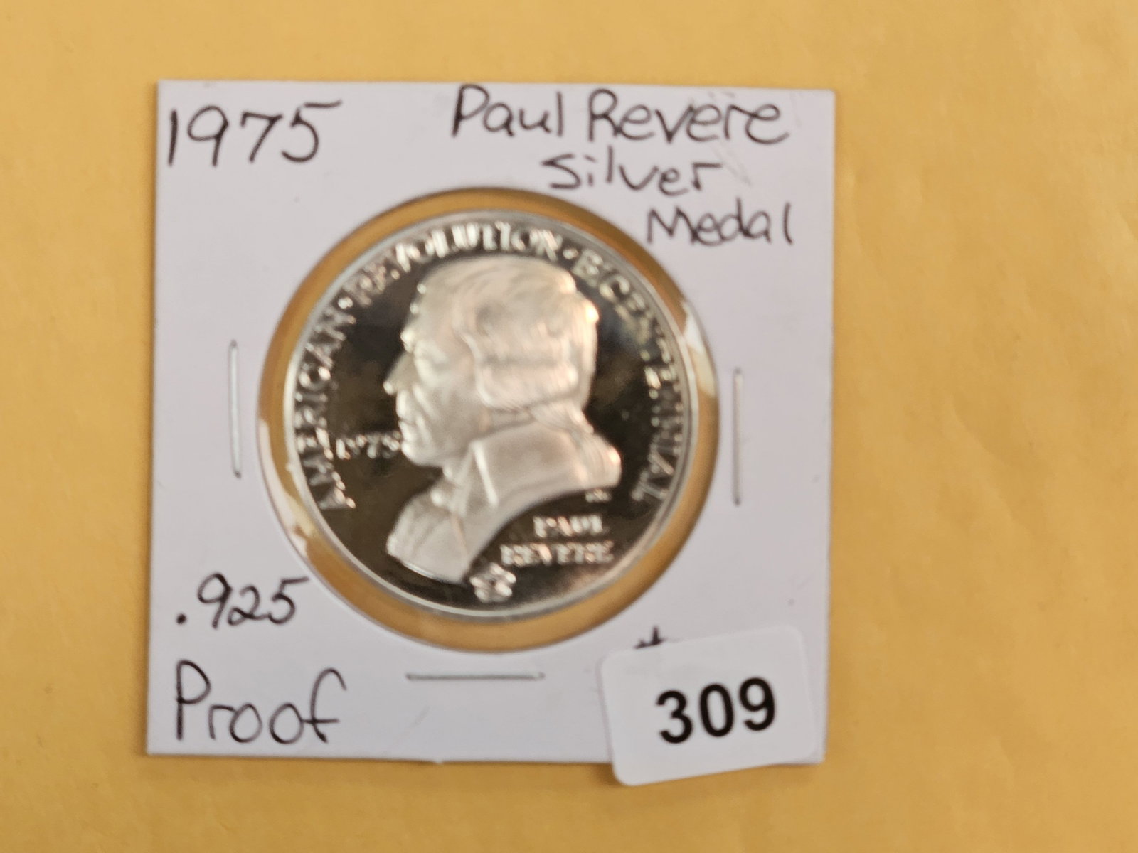 GEM Proof Deep Cameo 1975 Bicentennial Commemorative silver Medal: In 2x2
