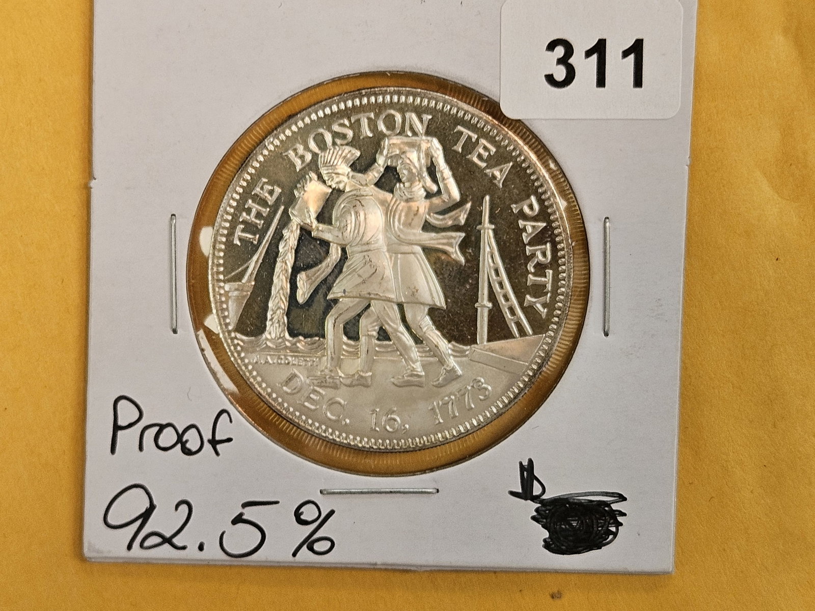 GEM Proof Sterling Silver Round: Boston Tea Party