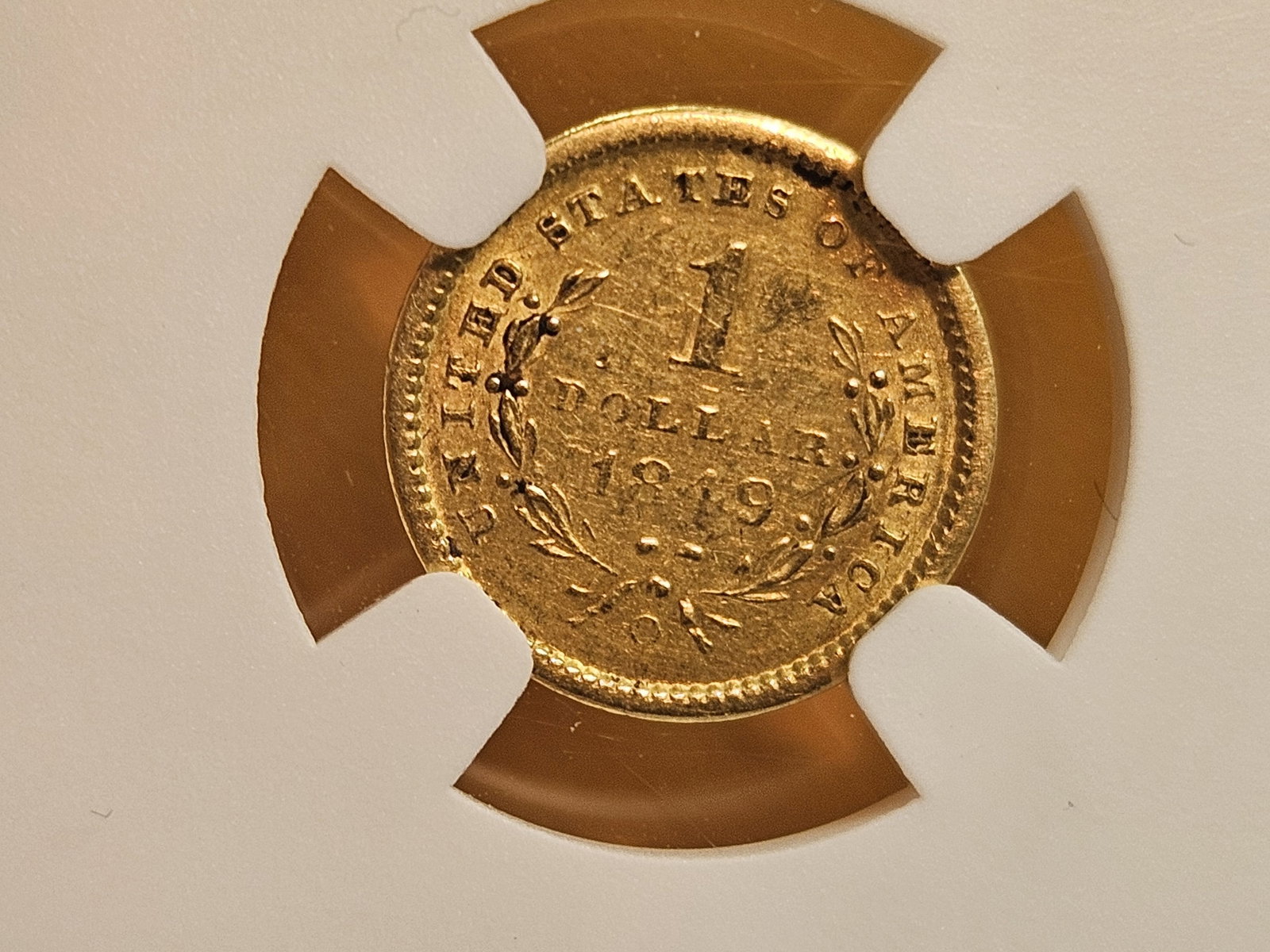 GOLD! NGC 1849-O Gold Dollar in Bright About Uncirculated - 55 - 4