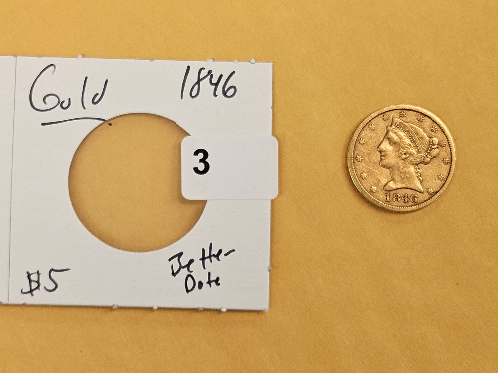 GOLD! Better Date 1846 Gold Liberty Head Five Dollars - 2