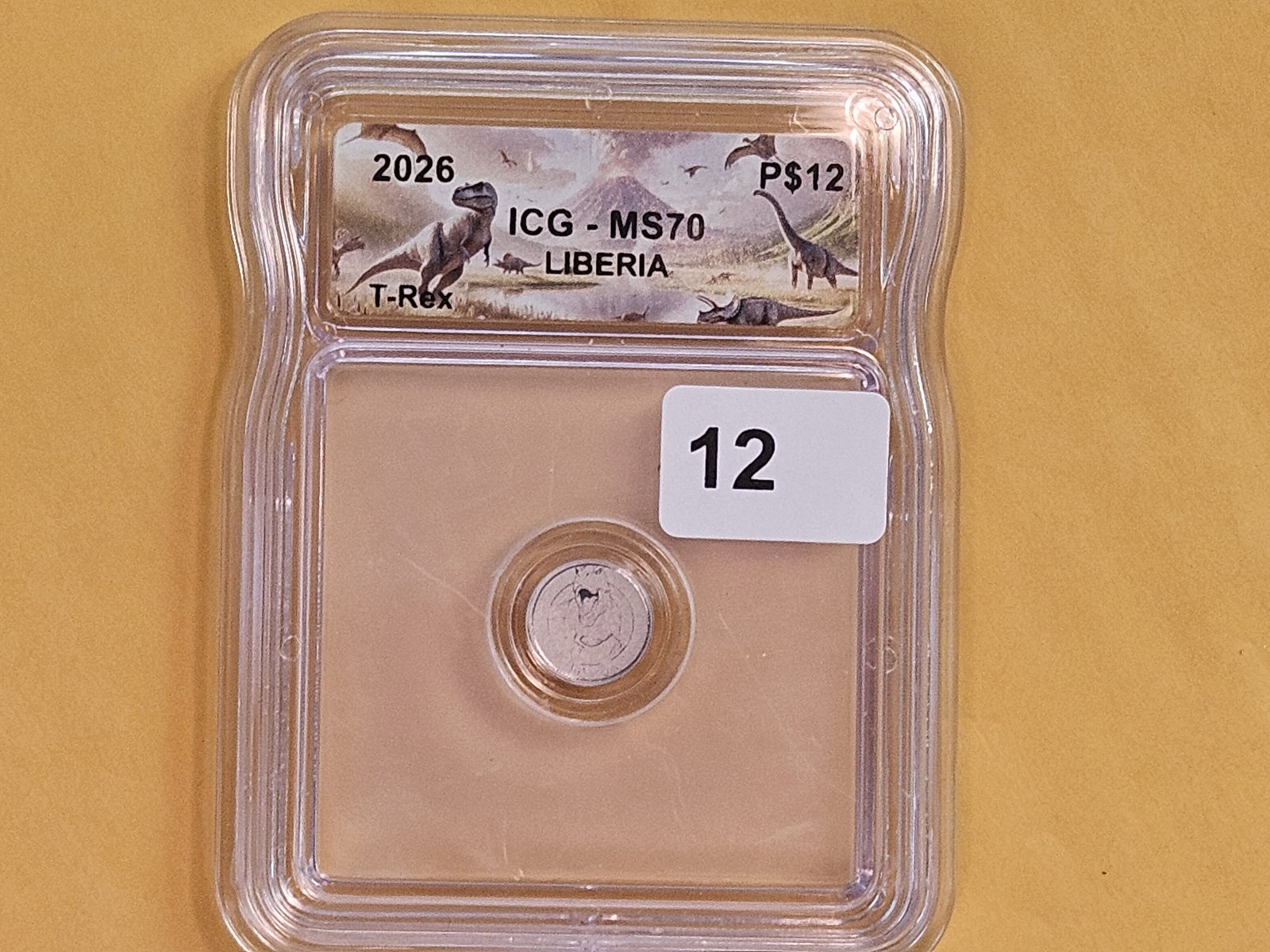 PLATINUM! ICG 2026 Liberia Platinum 12 Dollars in Mint State 70 - 2