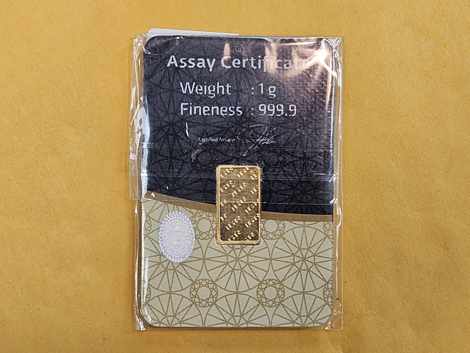 GOLD! IGR One Gram .9999 fine gold bar - 2