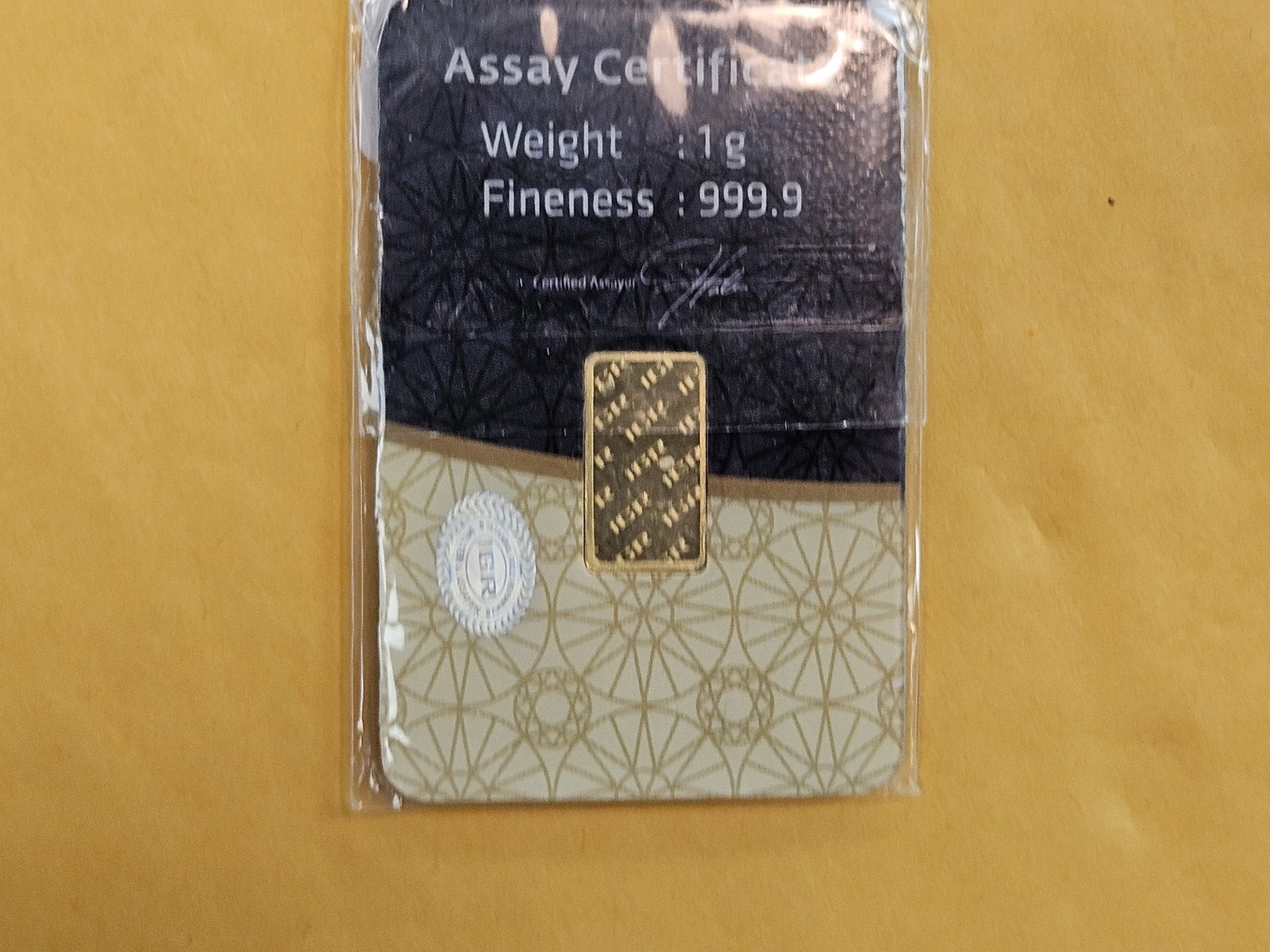 GOLD! IGR One Gram .9999 fine gold bar - 2
