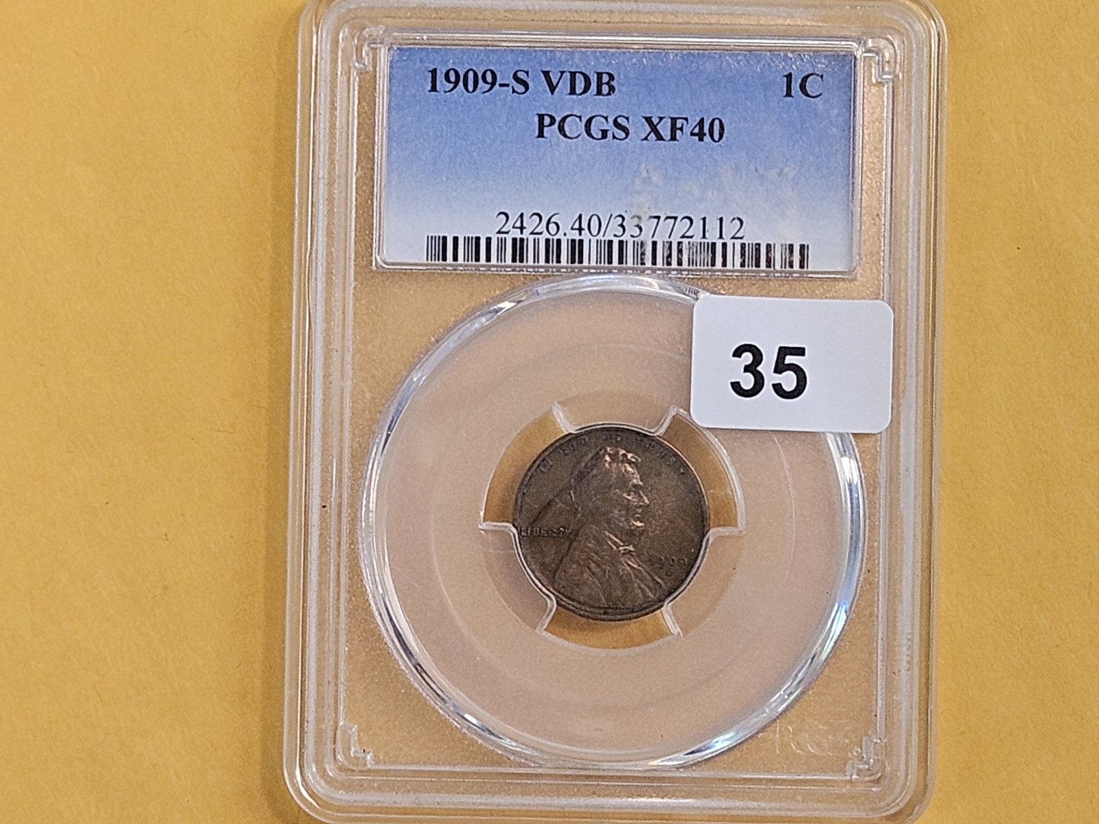 ** KEY DATE *** PCGS 1909-S VDB Wheat cent in Extra Fine - 40 - 2