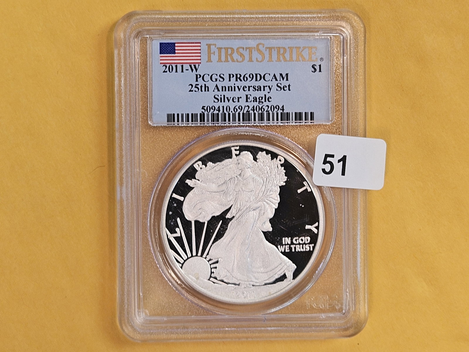 PCGS 2011-W American Silver Eagle in Proof 69 Deep Cameo - 2