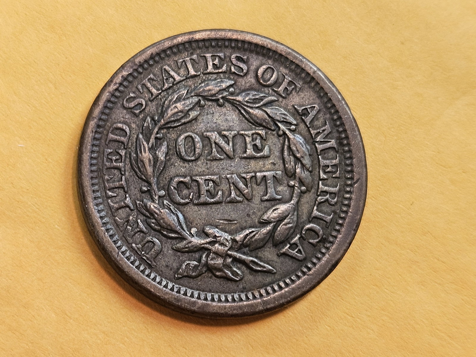 Semi-Key 1857 Braided Hair Large Cent in About Uncirculated plus - 7