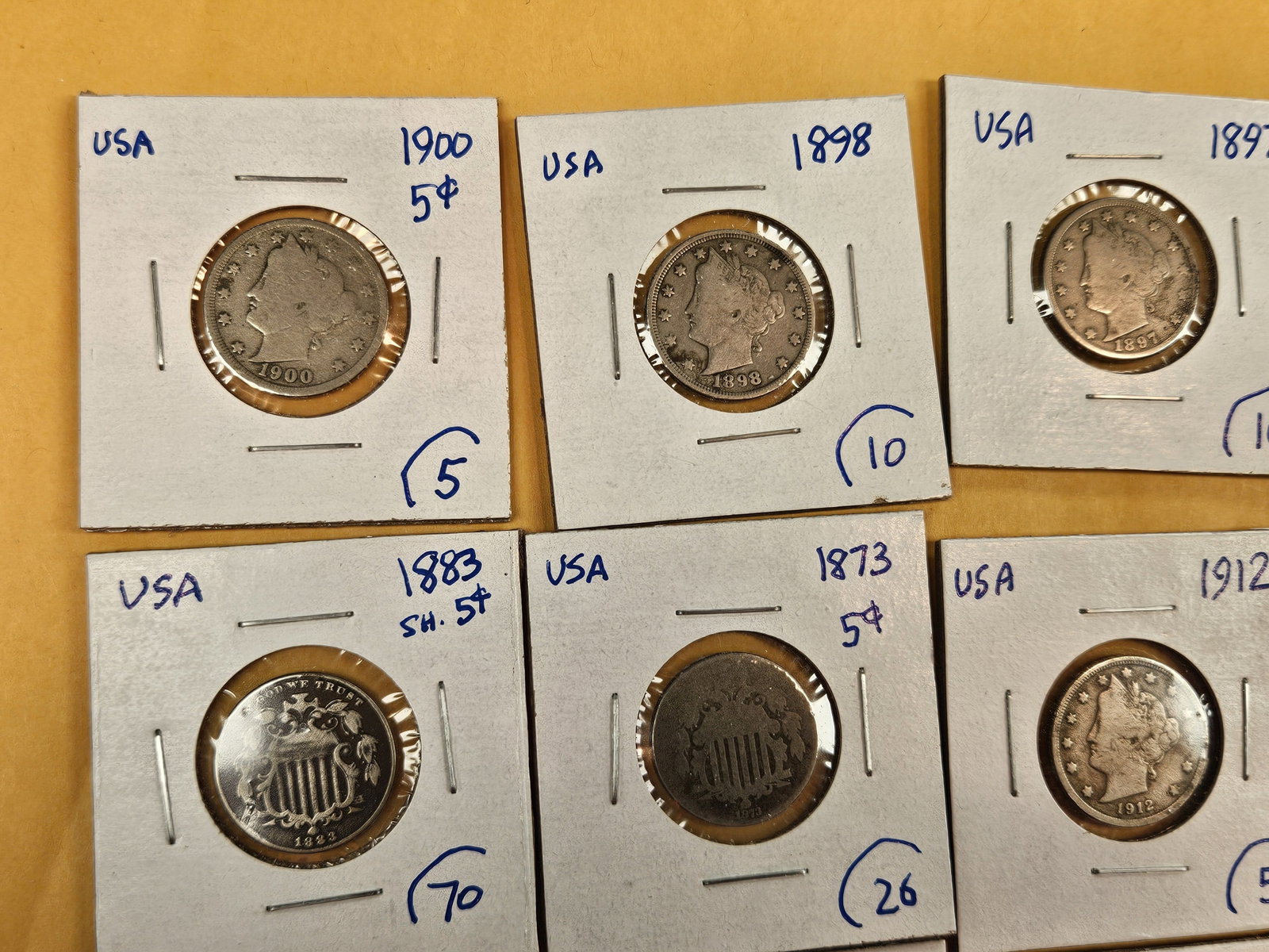Fifteen mixed Liberty and Shield Nickels - 2