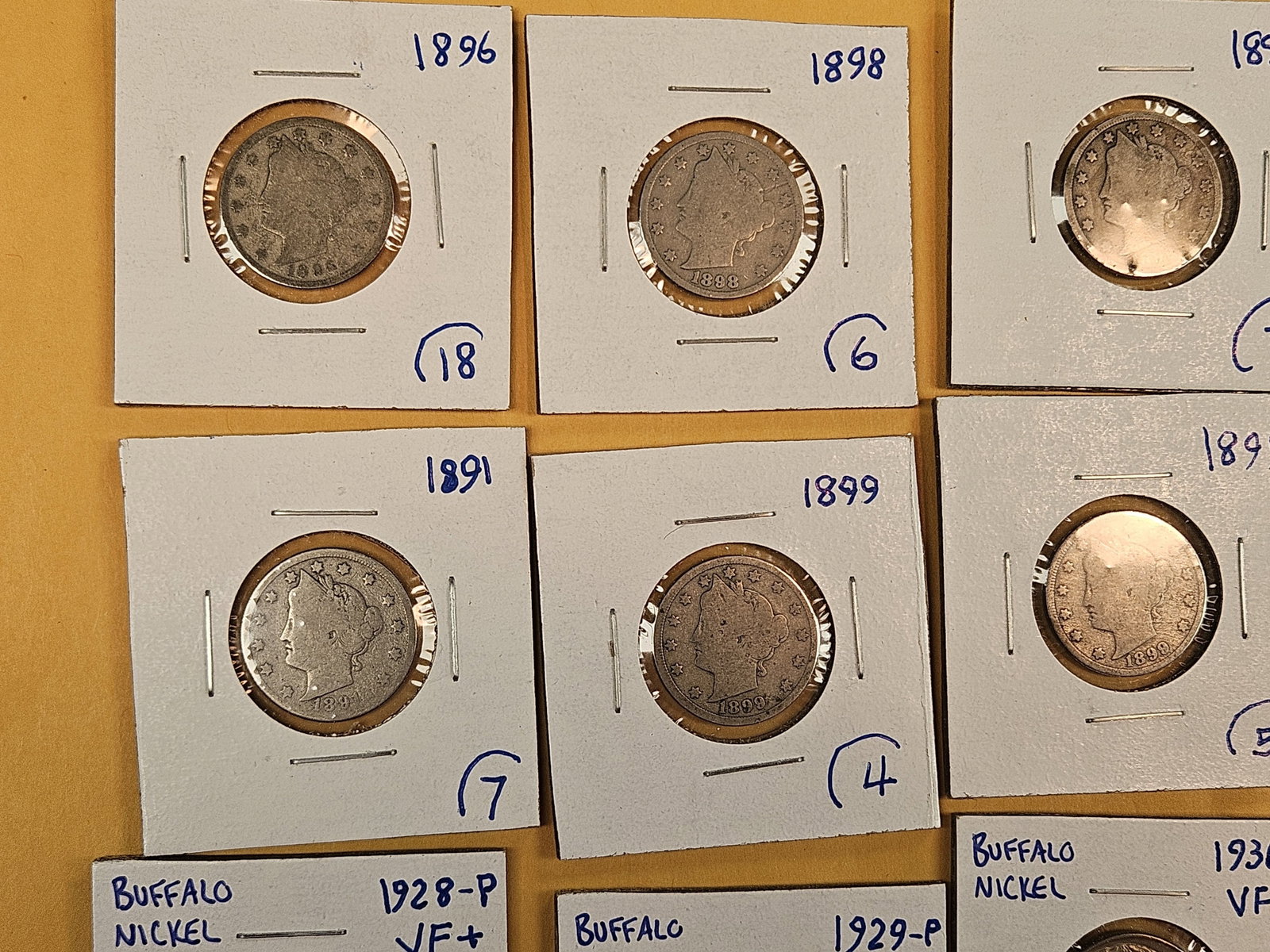 Twenty mixed Liberty and Buffalo Nickels - 2
